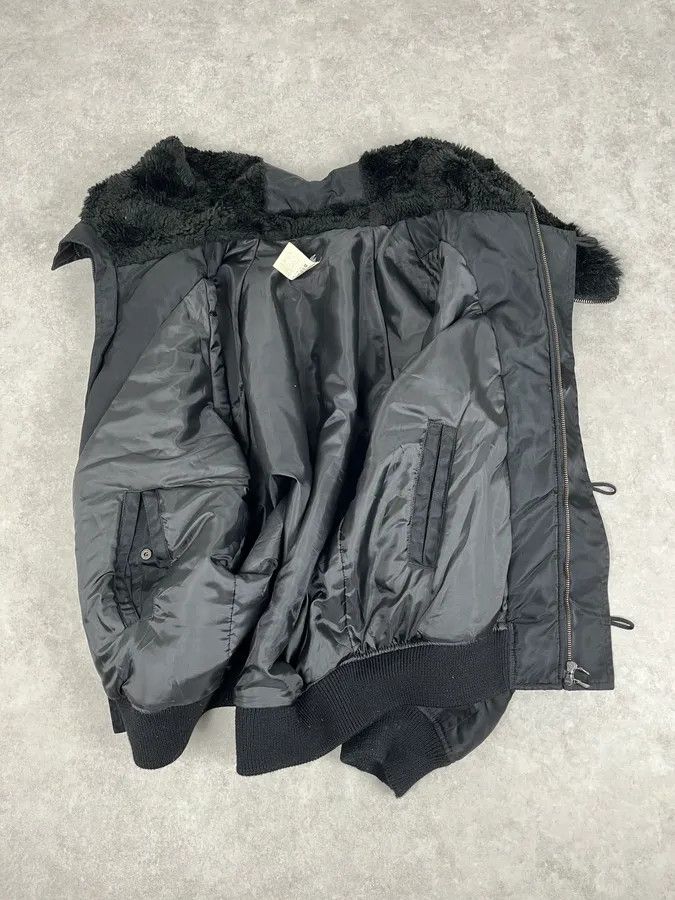Versace AW2003 Versace Black Fur Zip Hood Aviator Bomber Jacket Size US L / EU 52-54 / 3 - 10 Thumbnail