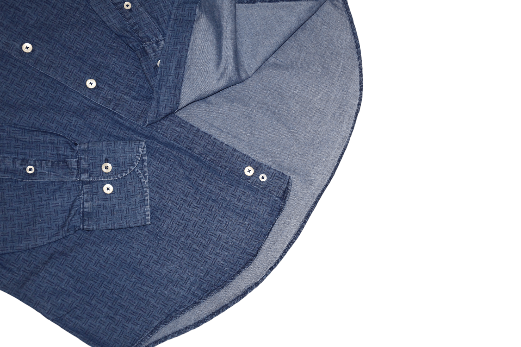 Lardini Lardini Abstract Print Indigo Wash Denim Shirt Size US L / EU 52-54 / 3 - 6 Thumbnail