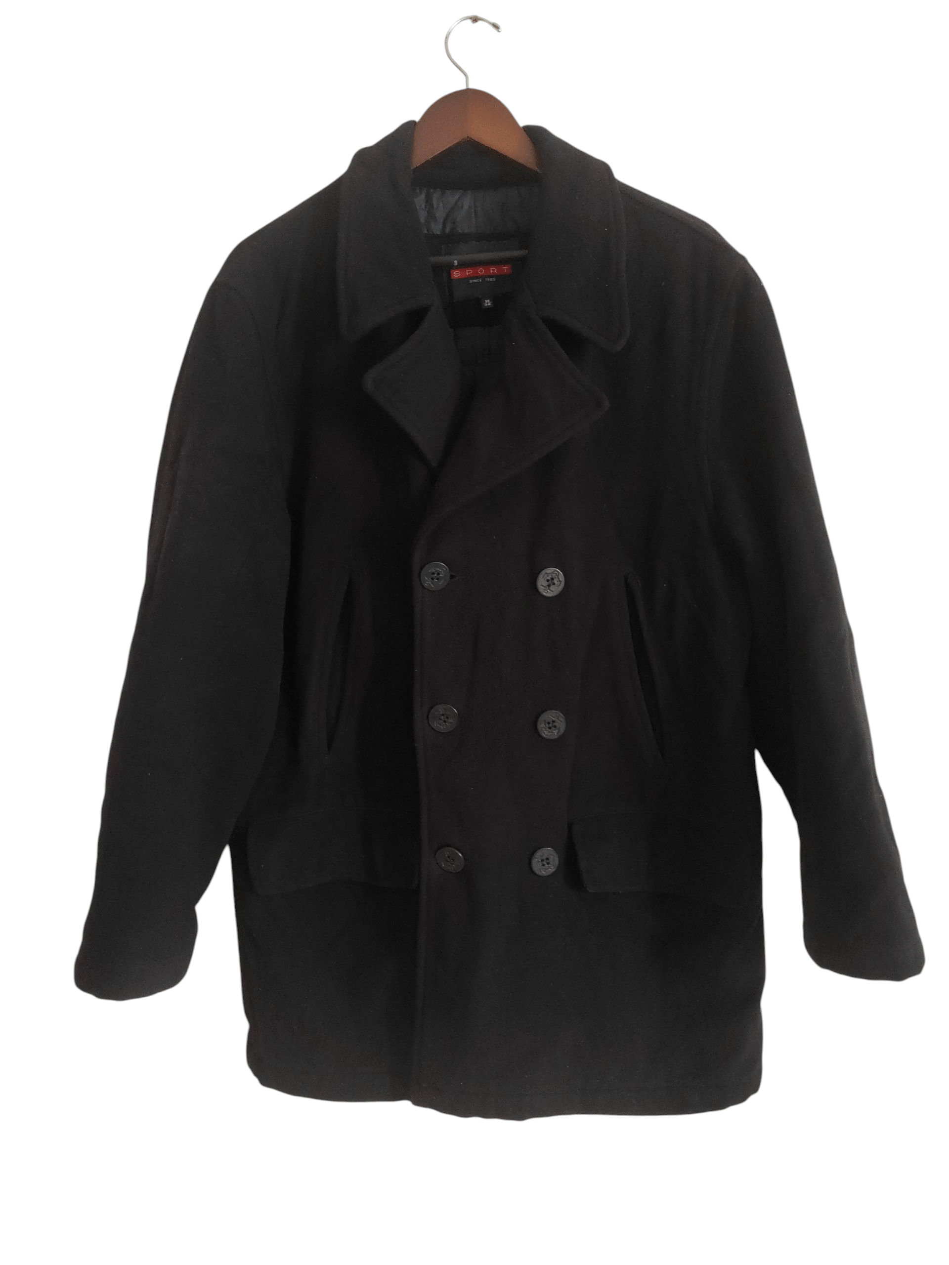 Massimo Dutti Massimo Dutti Sport Wool Double Breasted Blue Navy Peacoat Size US XL / EU 56 / 4 - 3 Thumbnail