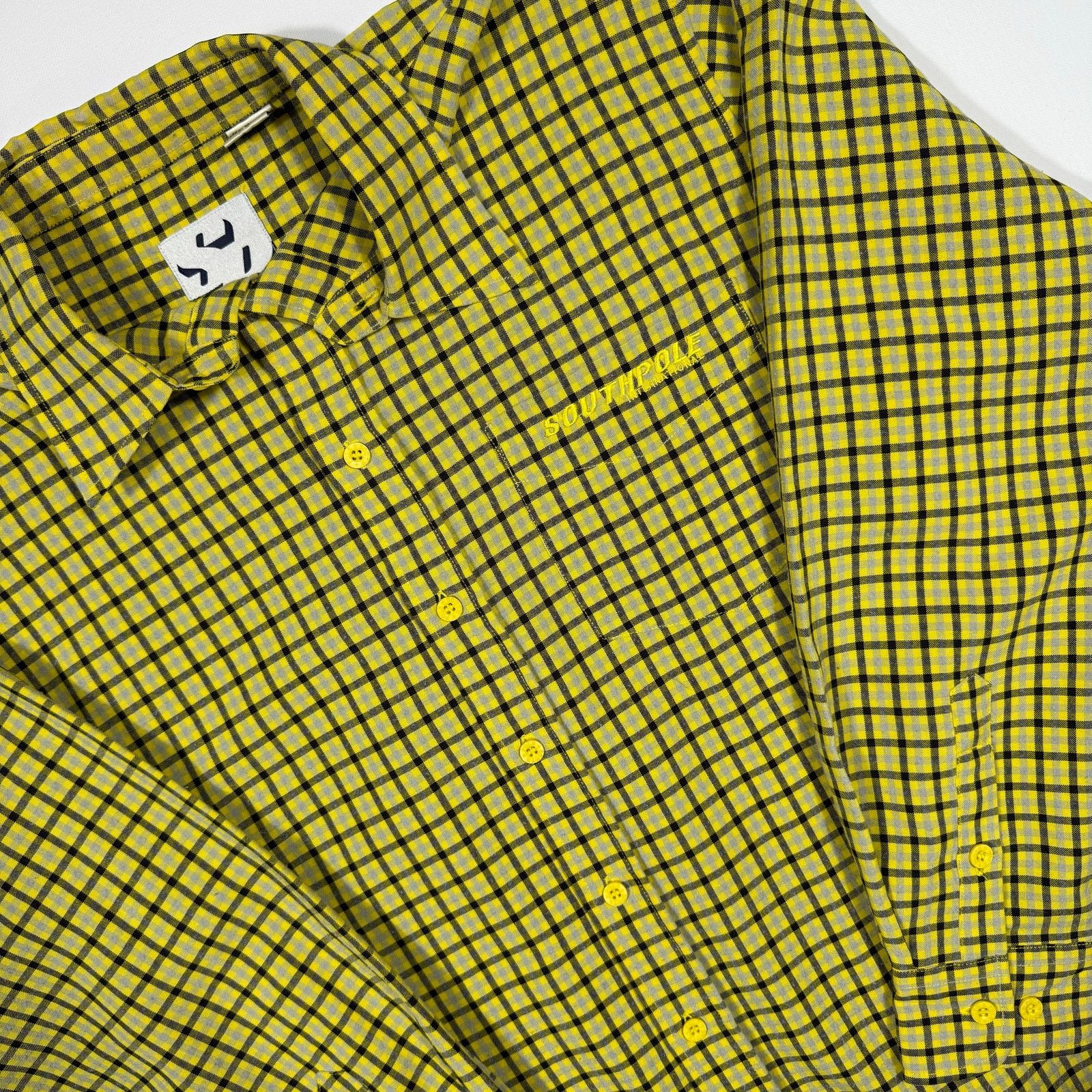 Southpole Southpole Yellow Plaid Button Up Shirt Men’s Medium Y2K Size US M / EU 48-50 / 2 - 1 Thumbnail