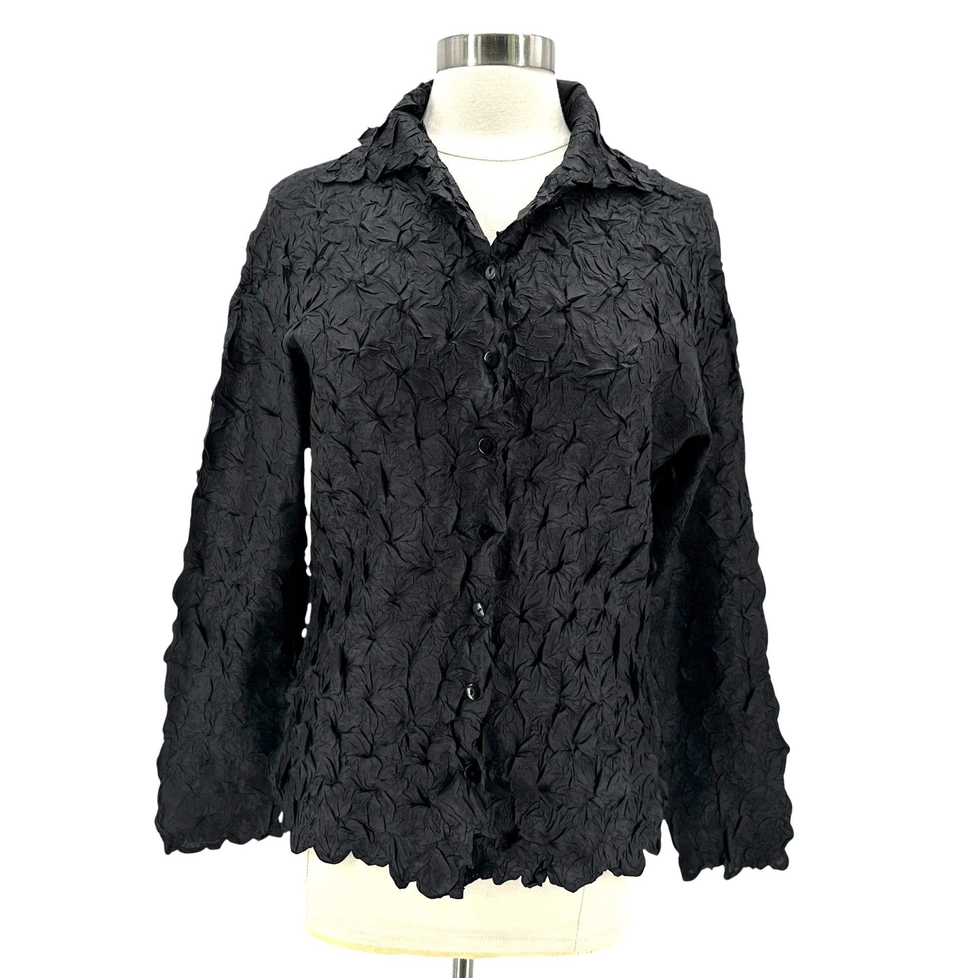 Other Pretty Angel Womens Large Top Crinkle Silk Rayon Black Size L / US 10 / IT 46 - 1 Thumbnail