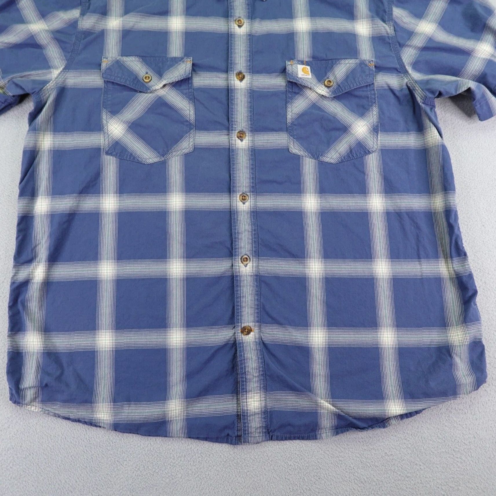 Carhartt Carhartt Shirt Mens XL Blue Plaid Button-Up Relaxed Fit Rugged Flex Workwear Shirt Size US XL / EU 56 / 4 - 5 Thumbnail