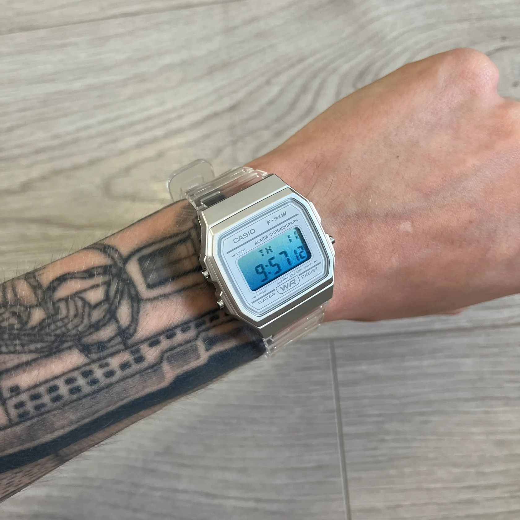 Casio Casio F-91W "Glacier Dive" Blue & Clear Digital Watch Size ONE SIZE - 3 Thumbnail