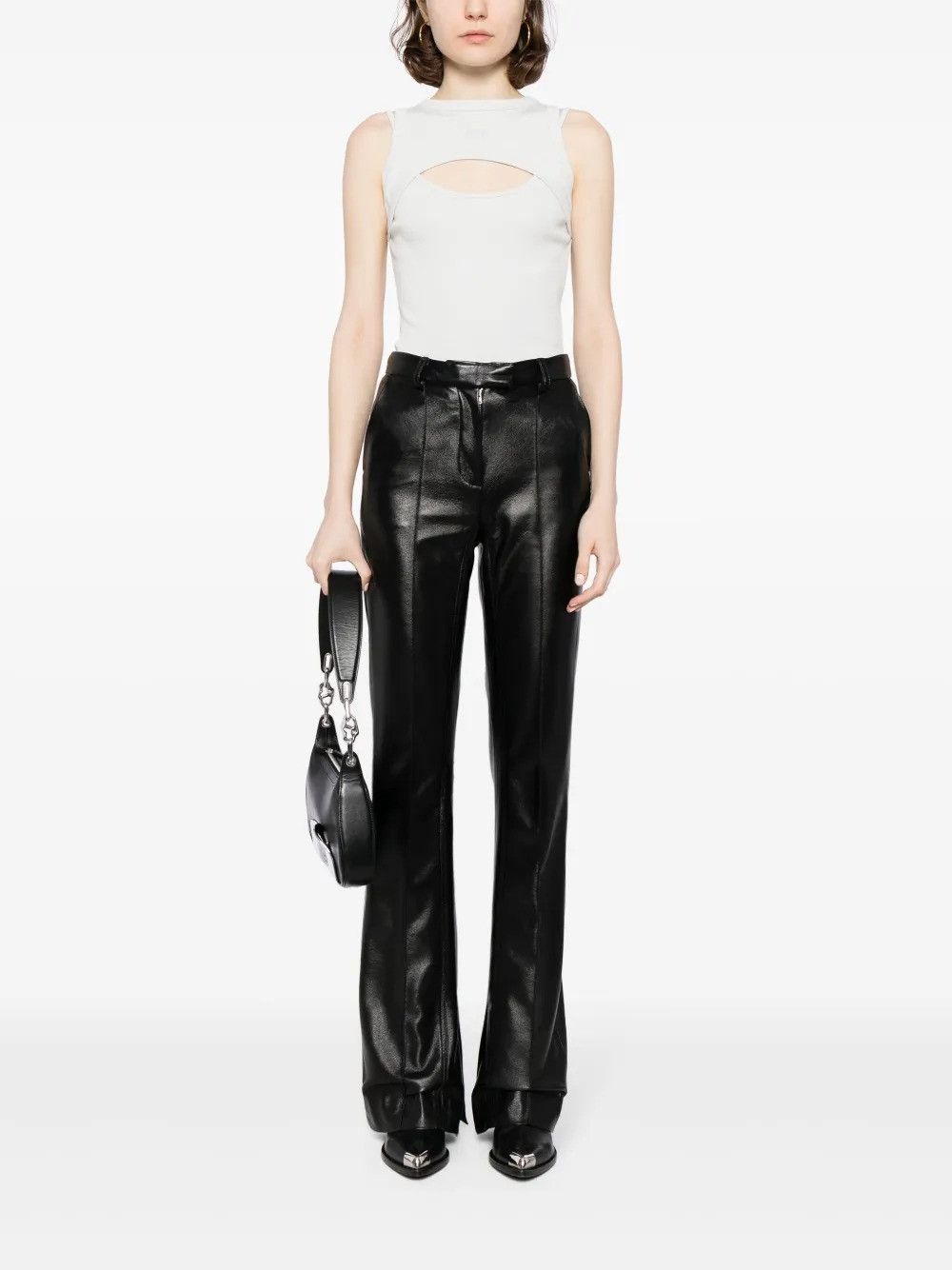Off-White og1mm1125 Ribbed Cropped Top in Grey Size XS / US 0-2 / IT 36-38 - 2 Thumbnail