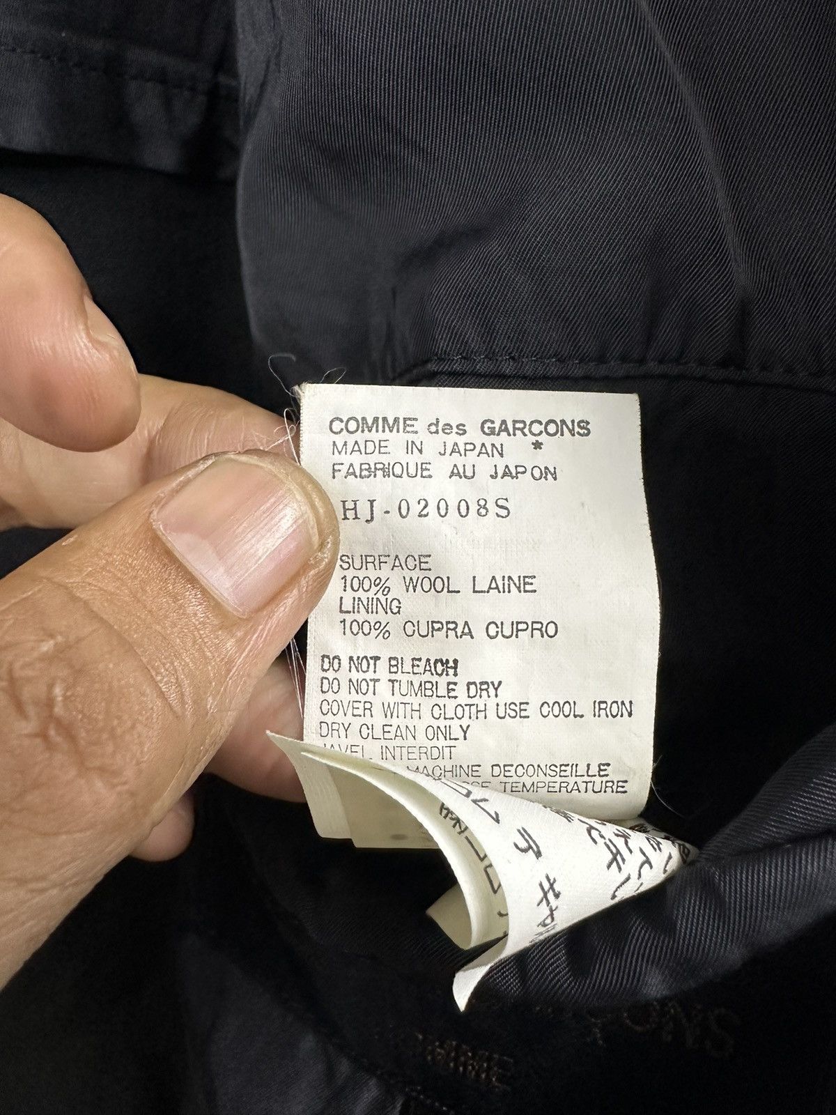 Comme des Garcons × Comme des Garcons Homme Plus × Designer Vintage Comme des Garcons AD1995 Wool Distressed Blazer Z33 Size 40S - 20 Thumbnail
