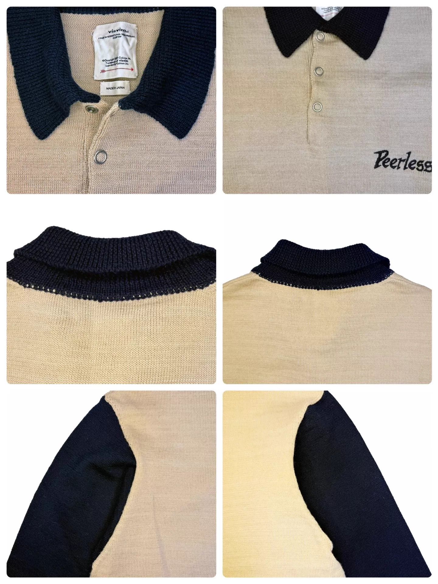 Visvim VISVIM 22ss GODFREY Knit L/S Navy Oat Colorblock Size US L / EU 52-54 / 3 - 6 Thumbnail