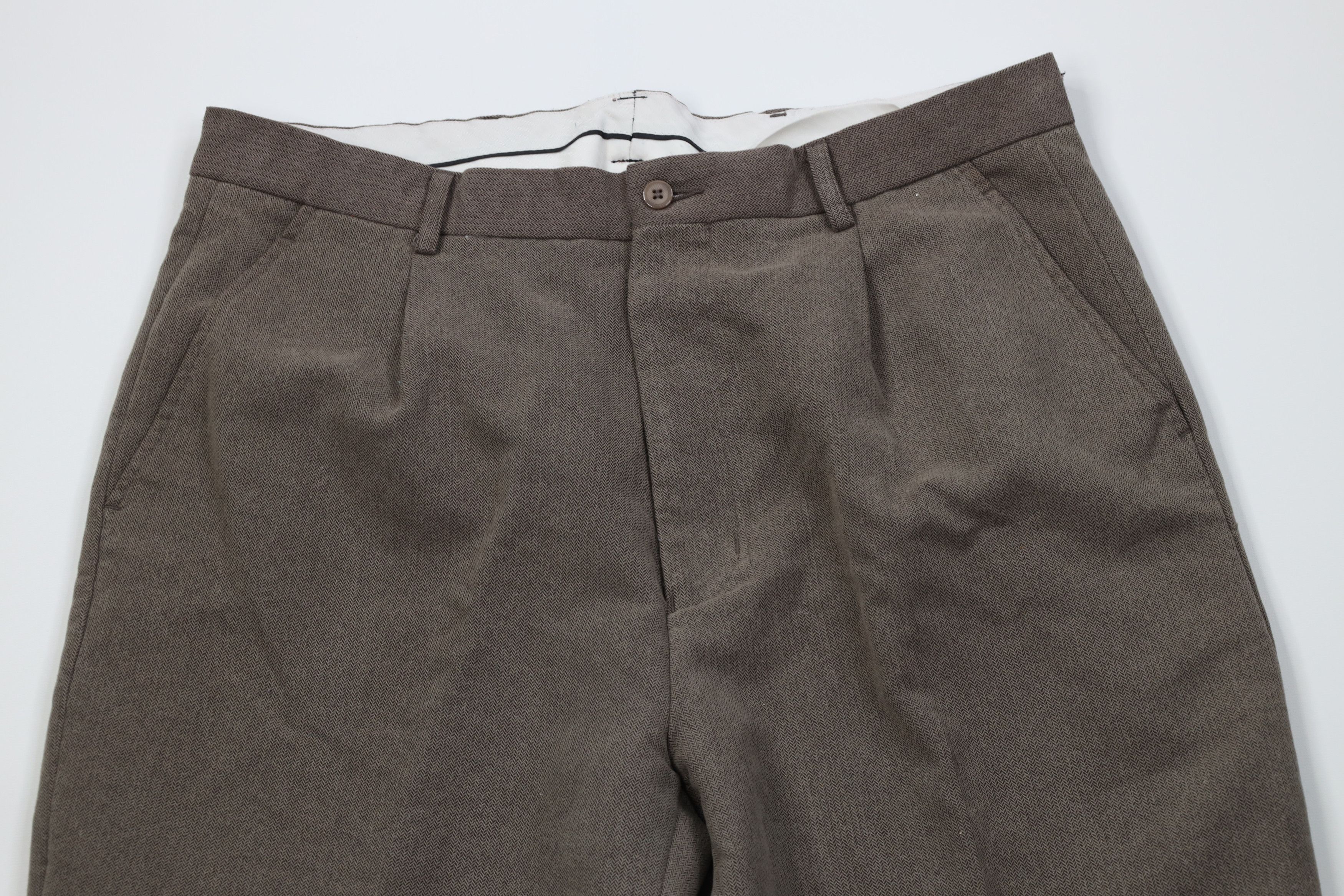 Vintage Vintage 90s Streetwear Herringbone Wide Leg Chino Pants Size US 34 / EU 50 - 2 Thumbnail