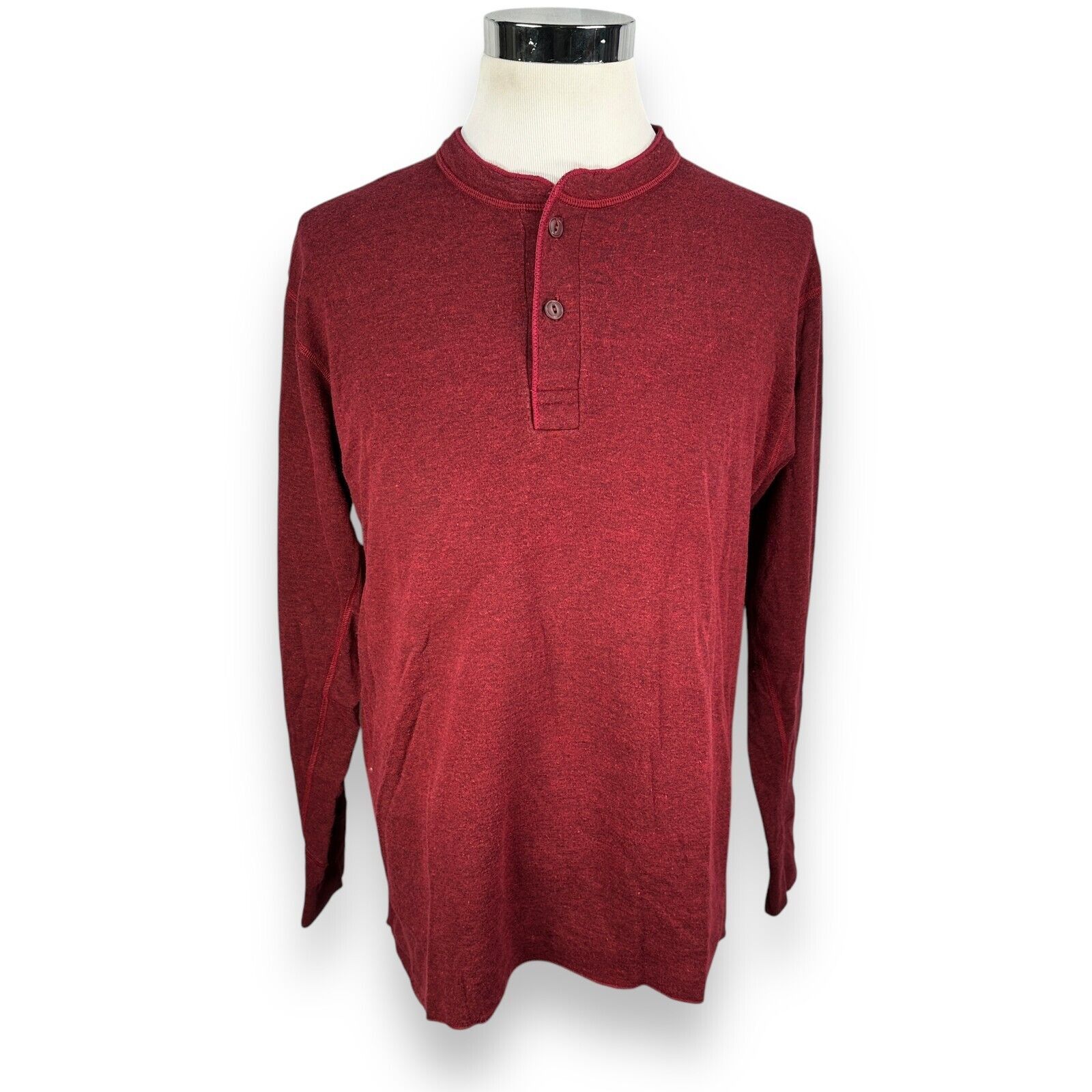 L.L. Bean LL Bean Henley Sweatshirt Men’s Large Maroon Long Sleeve Size US L / EU 52-54 / 3 - 1 Thumbnail