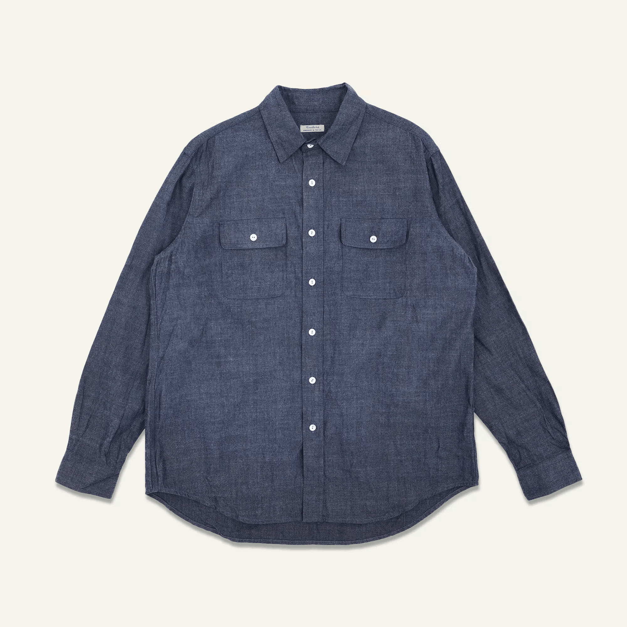 Other 💚 1/25 Conkers Miller Shirt Cotton Chambray Oldham Blue NEW Size US M / EU 48-50 / 2 - 1 Thumbnail