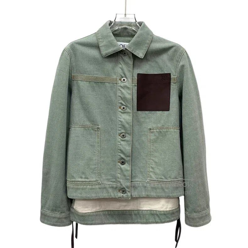 Loewe Loewe Green vintage irregular hem cotton collar single-bre Size XXS / US 00 / IT 34 - 1 Thumbnail