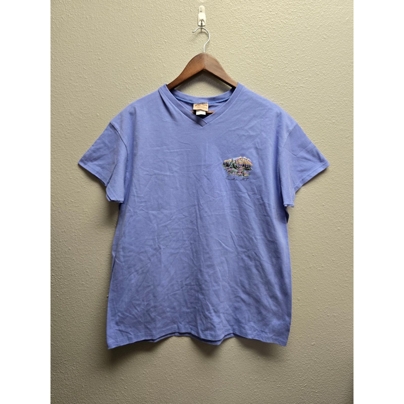 Vintage Womens Eureka Montana Shirt Mountain Graphic Blue T-Shirt XL Size XL / US 12-14 / IT 48-50 - 1 Thumbnail