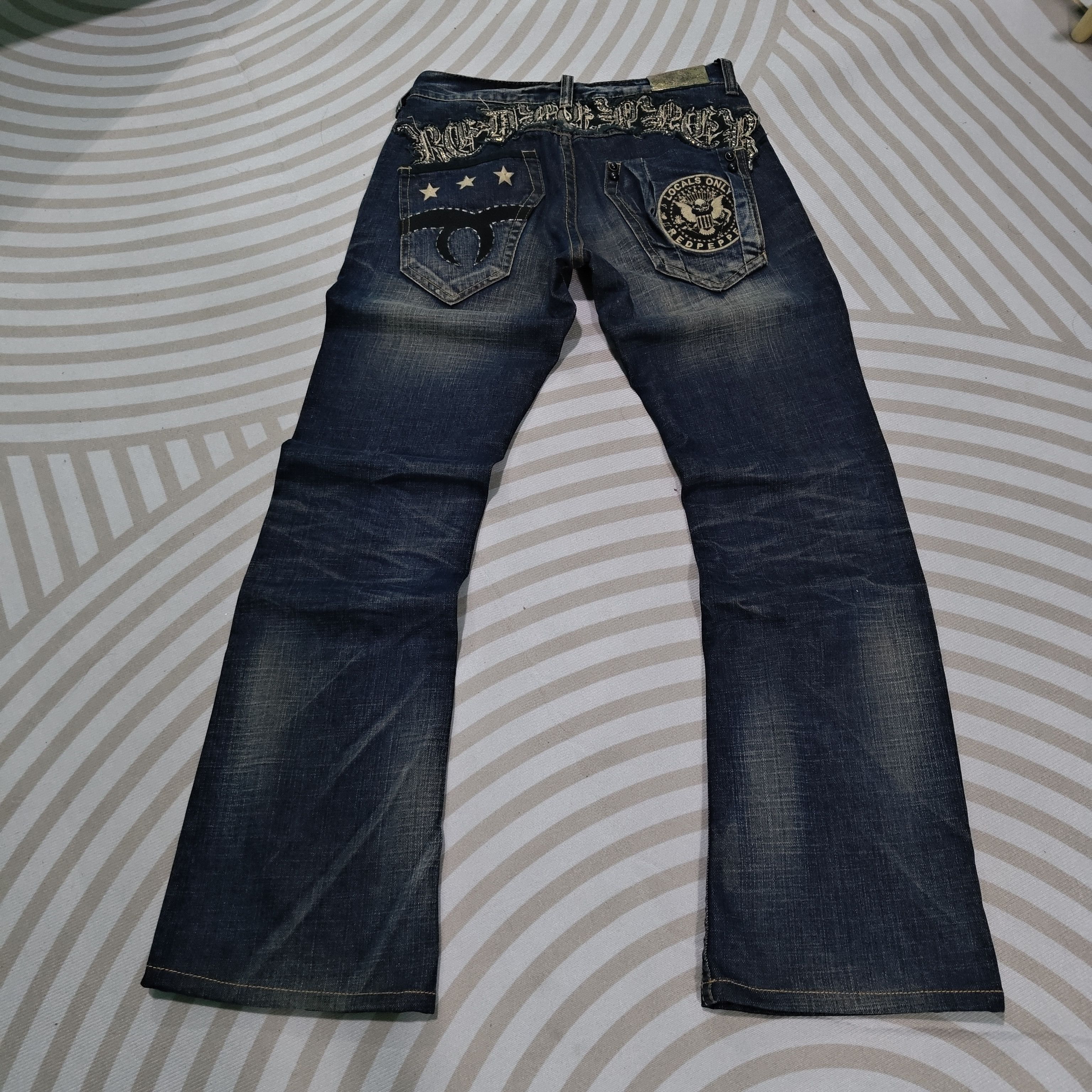Hysteric Glamour FLARE RED PEPPER JEANS japanese tribe embroidery back gothic Size US 30 / EU 46 - 14 Thumbnail