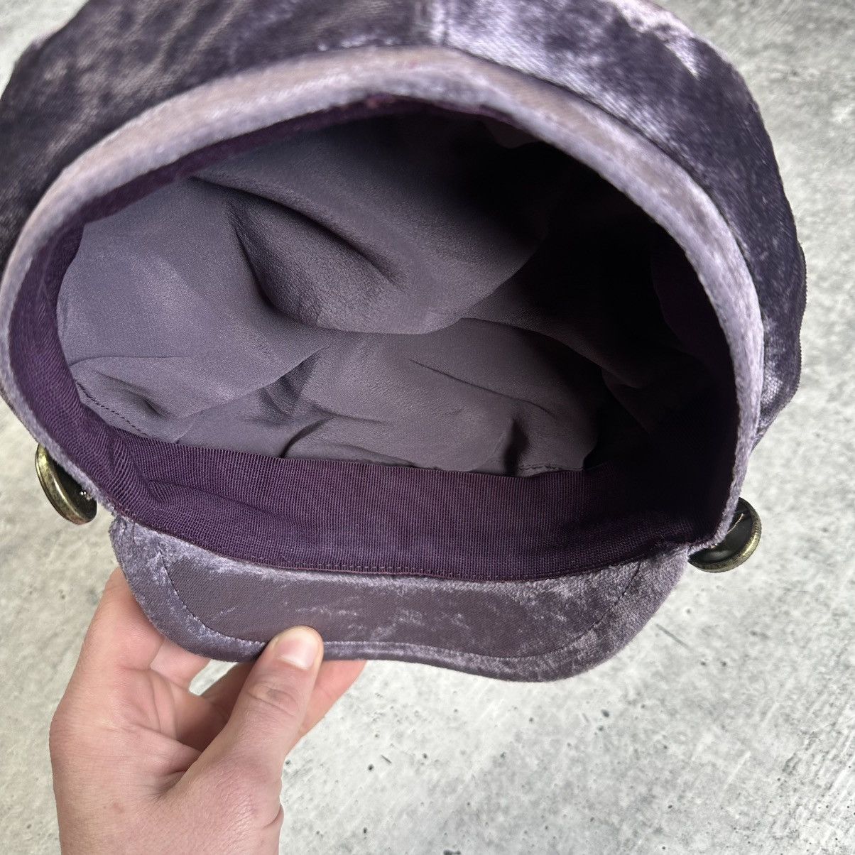 Brunello Cucinelli Brunello Cucinelli Velvet Shimmer Newsboy Hat Purple Women’s Size ONE SIZE - 10 Thumbnail