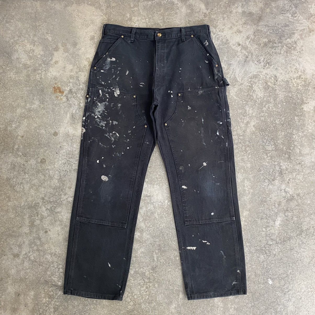 Carhartt VTG Carhartt Double Knee Faded Splatter Painter Pants Size US 35 - 3 Thumbnail