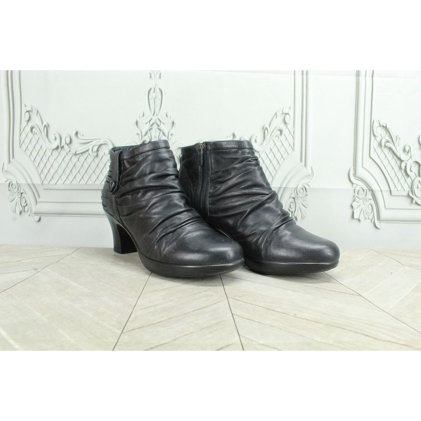 Dansko × Leather Dansko Ruched Buffy Womens Heeled Ankle Booties Size US 10 / IT 40 - 4 Thumbnail