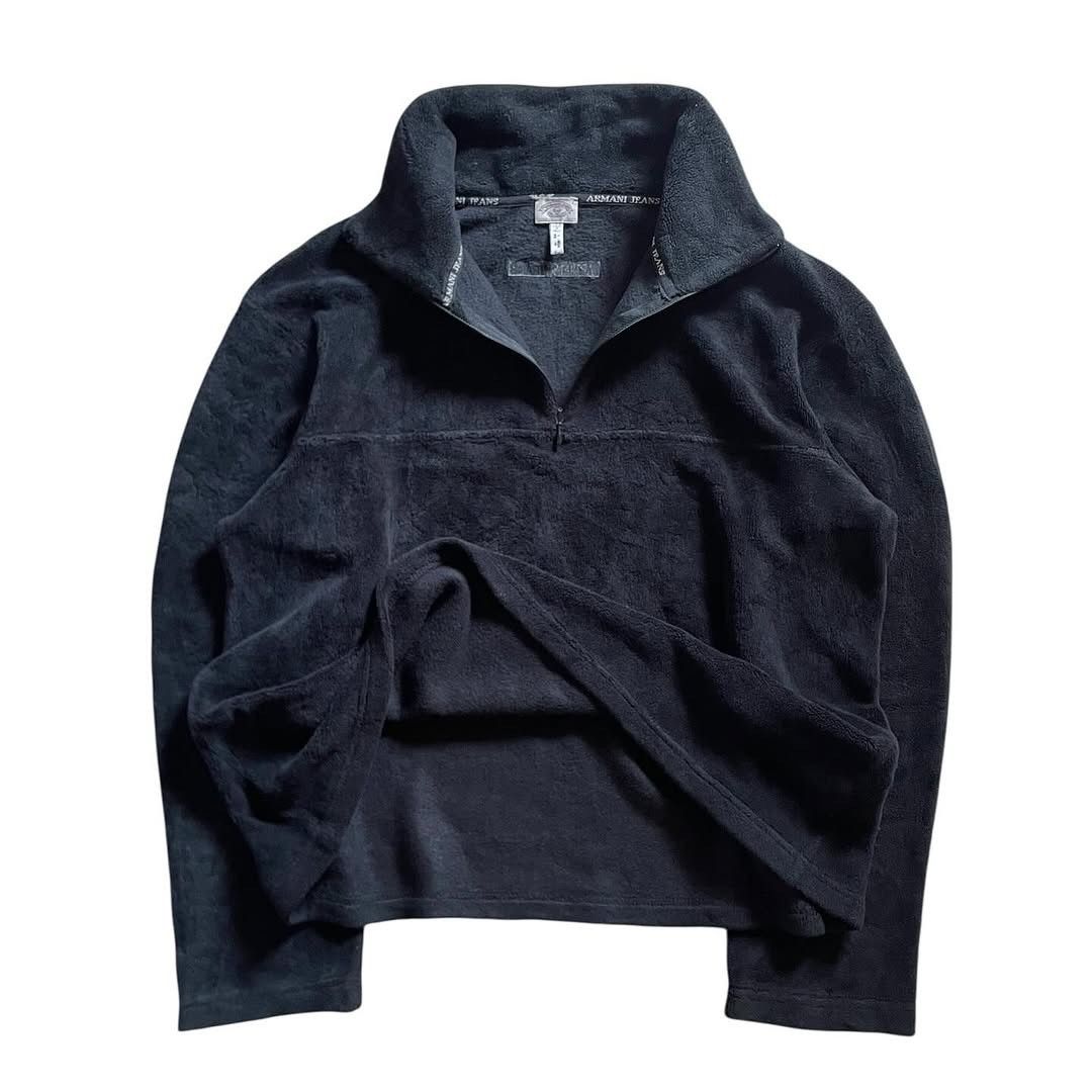 Giorgio Armani 90’s Armani Jeans Quarter-Zip Fleece Pullover (Boxyfit) Size US XS / EU 42 / 0 - 1 Thumbnail