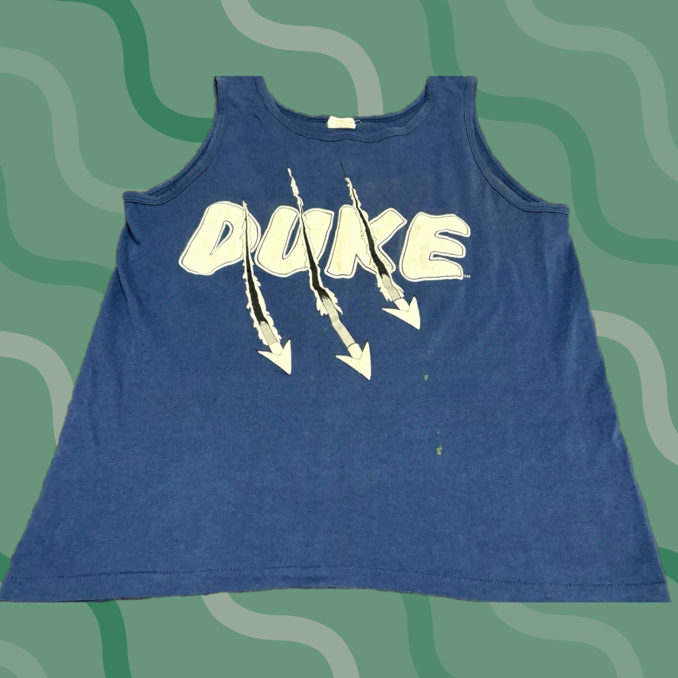 Hanes VINTAGE Duke Blue Devils Logo College Tank Top Shirt L Blue Hanes Men Regular T-Shirt Size US L / EU 52-54 / 3 - 1 Thumbnail