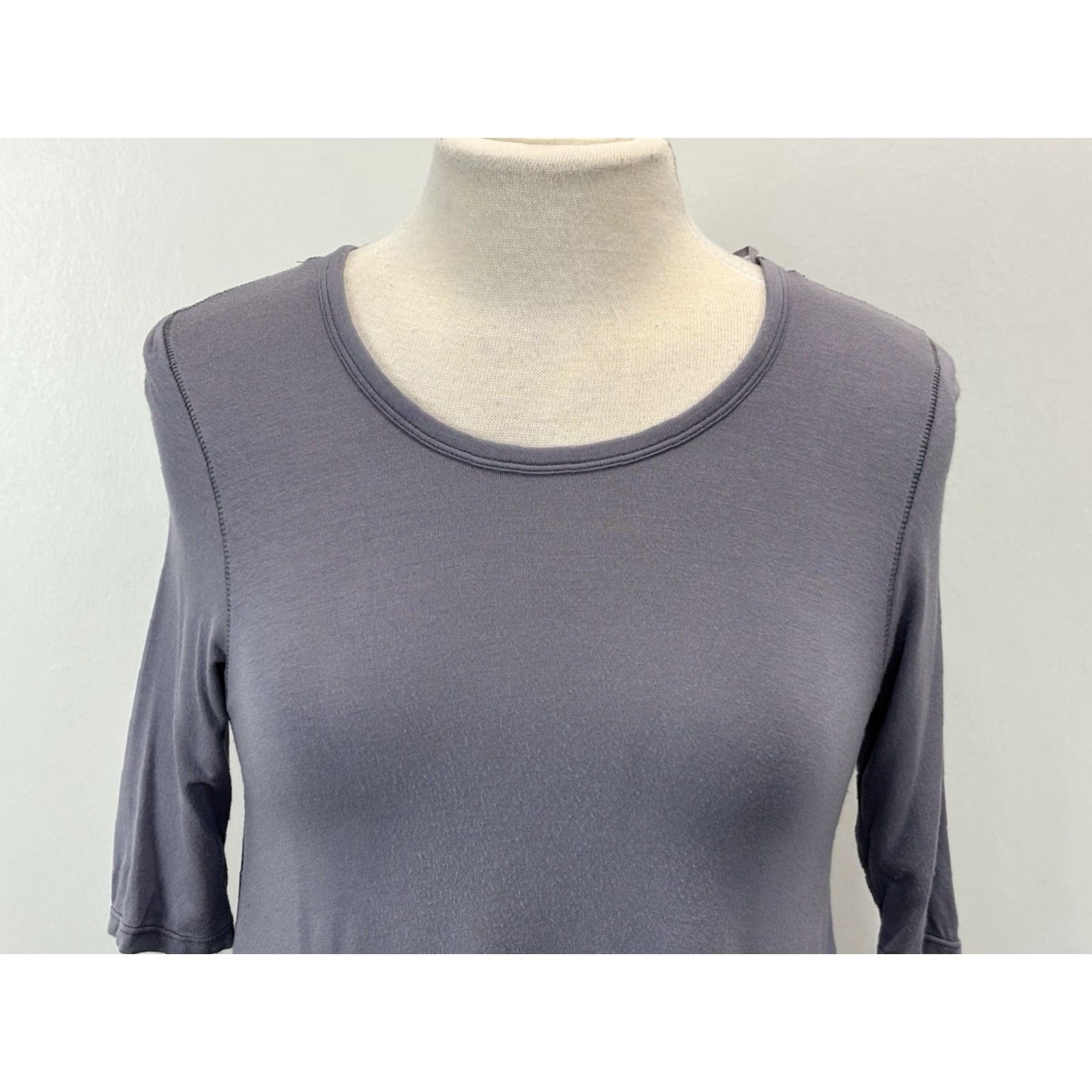 Free People VINTAGE Free People Swing Dress Women XS Grey Purple Short Sleeve Stretch Casual Size XS / US 0-2 / IT 36-38 - 5 Thumbnail