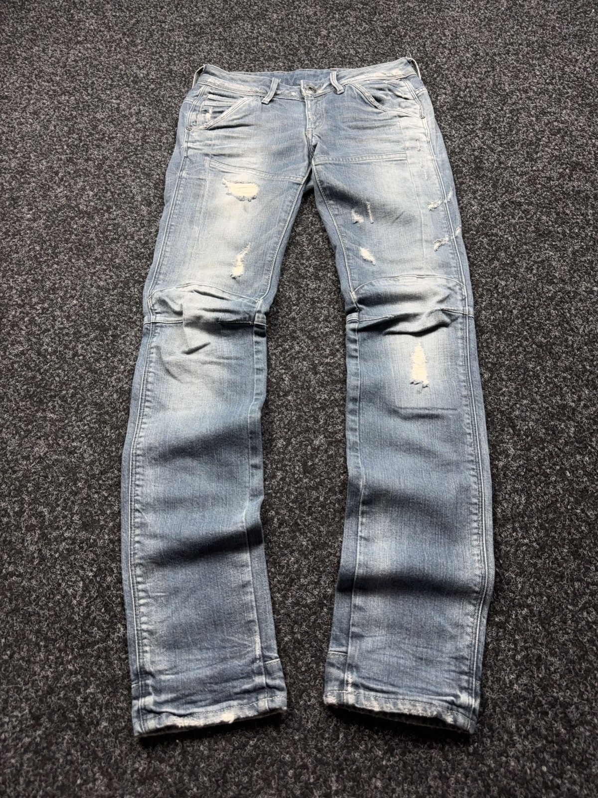 G-Star G-Star RAW Avant Garde Rock Punk 3D Distressed Biker Jeans Size 27" / US 4 / IT 40 - 1 Thumbnail