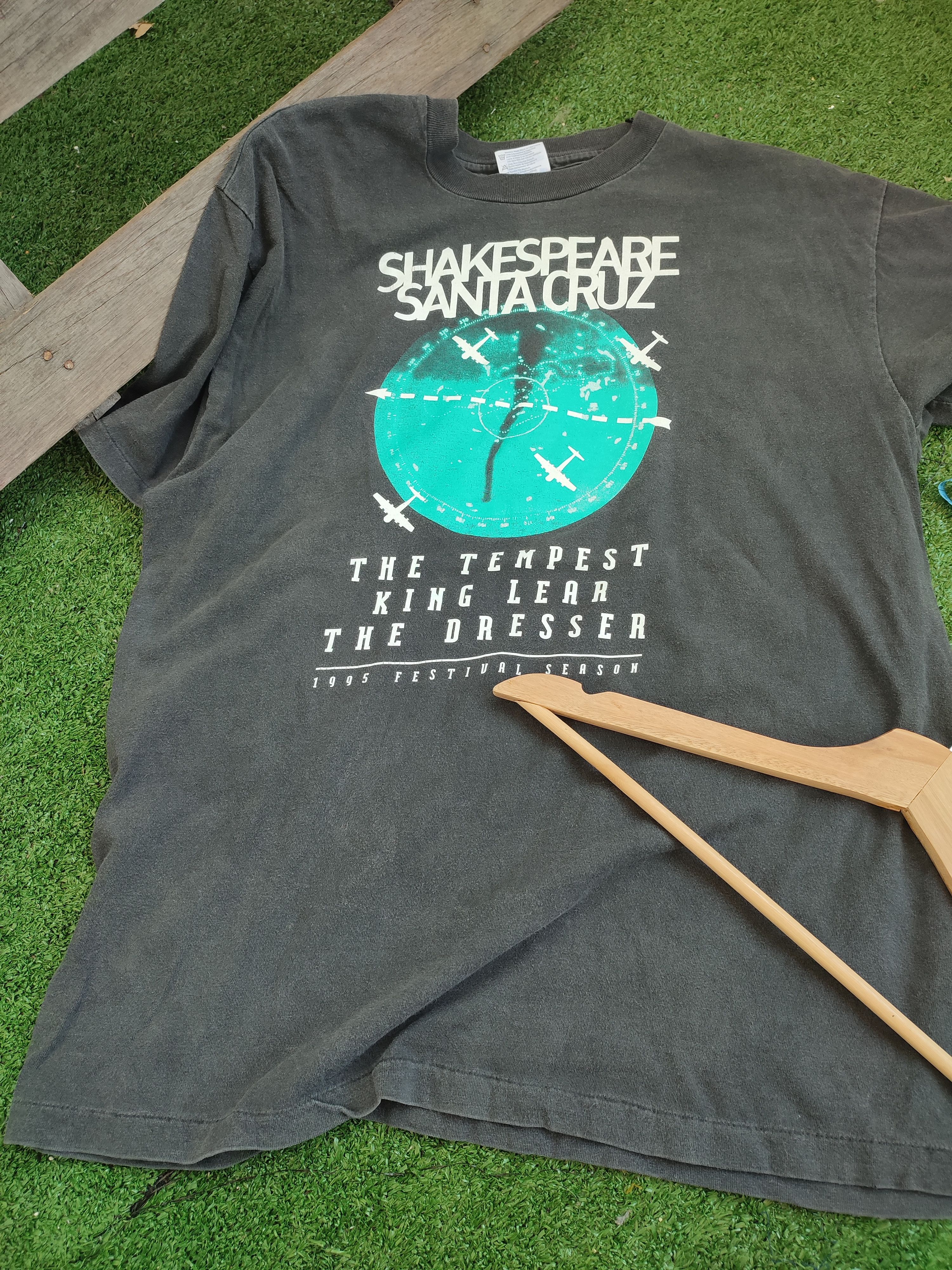image of Band Tees Crazy Vintage Shakespeare Santa Cruz 95' Festival Season in Black, Men's (Size Large)