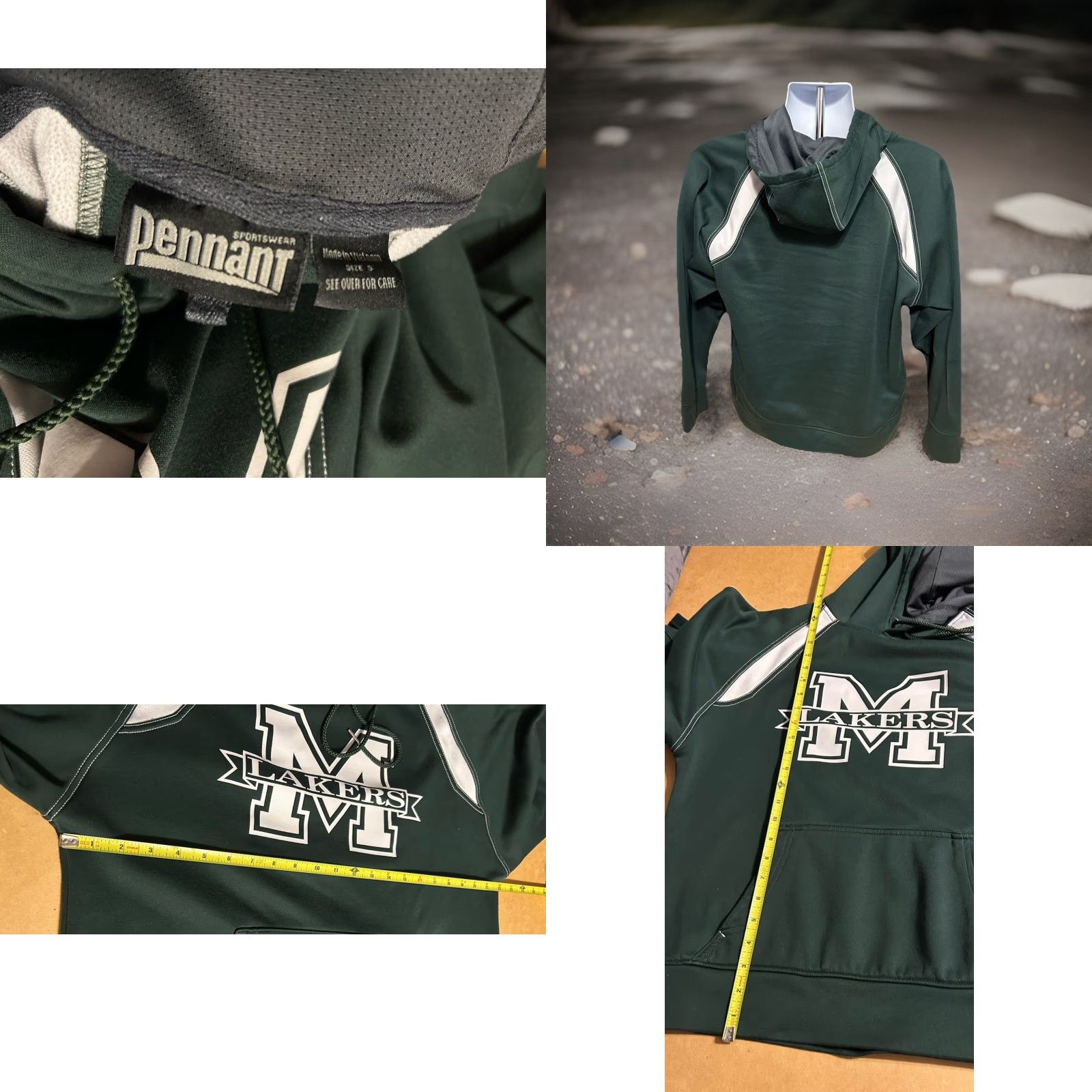 KangaROOS VINTAGE Mercyhurst University Hoodie Adult Small Green Drawstrings Kangaroo Pocket Size US S / EU 44-46 / 1 - 8 Thumbnail