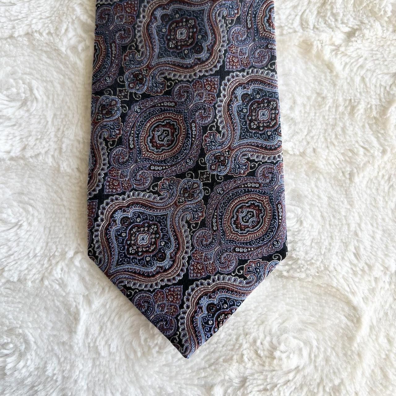 Jos. A. Bank Vintage Jos A Bank Necktie Mens Blue Silk Paisley Geometric Size ONE SIZE - 2 Thumbnail
