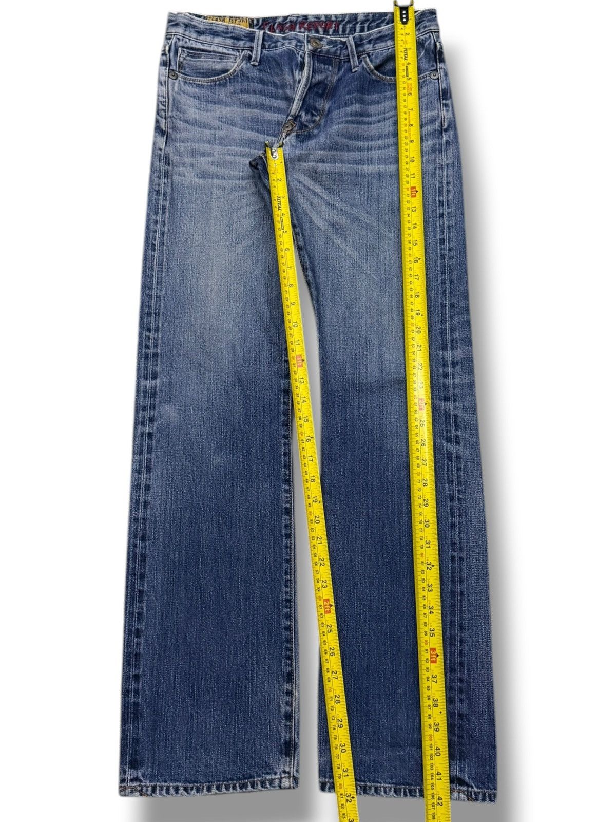 Japanese Brand Vintage Flash Report Selvedge Denim Jeans | Vintage Fade W31 Size US 31 - 17 Thumbnail