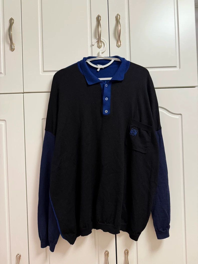 Loewe LOEWE Embroidered logo patchwork sweater Size L / US 10 / IT 46 - 1 Thumbnail