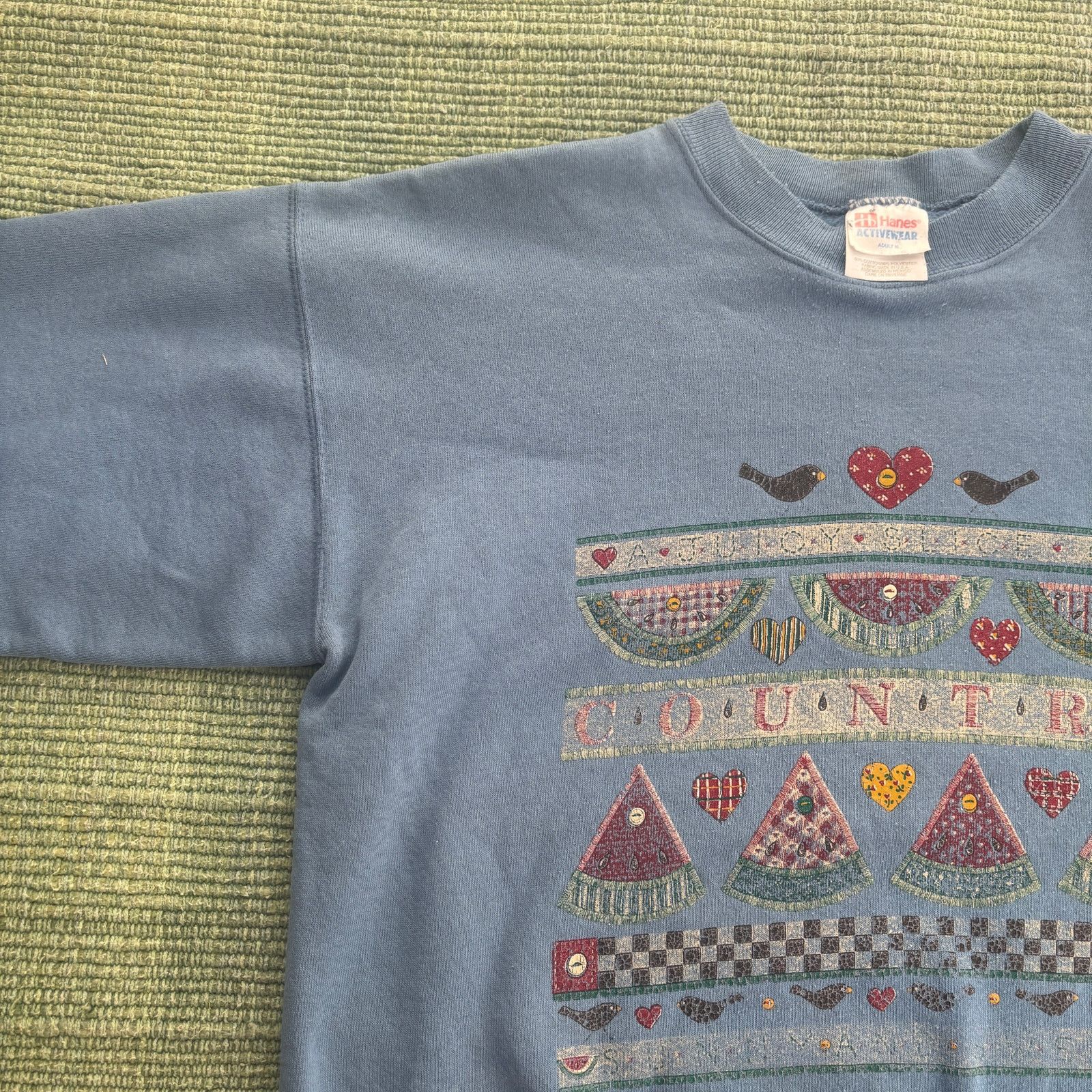 Hanes Vintage Arkansas cottagecore light blue grandma sweatshirt Size M / US 6-8 / IT 42-44 - 5 Thumbnail