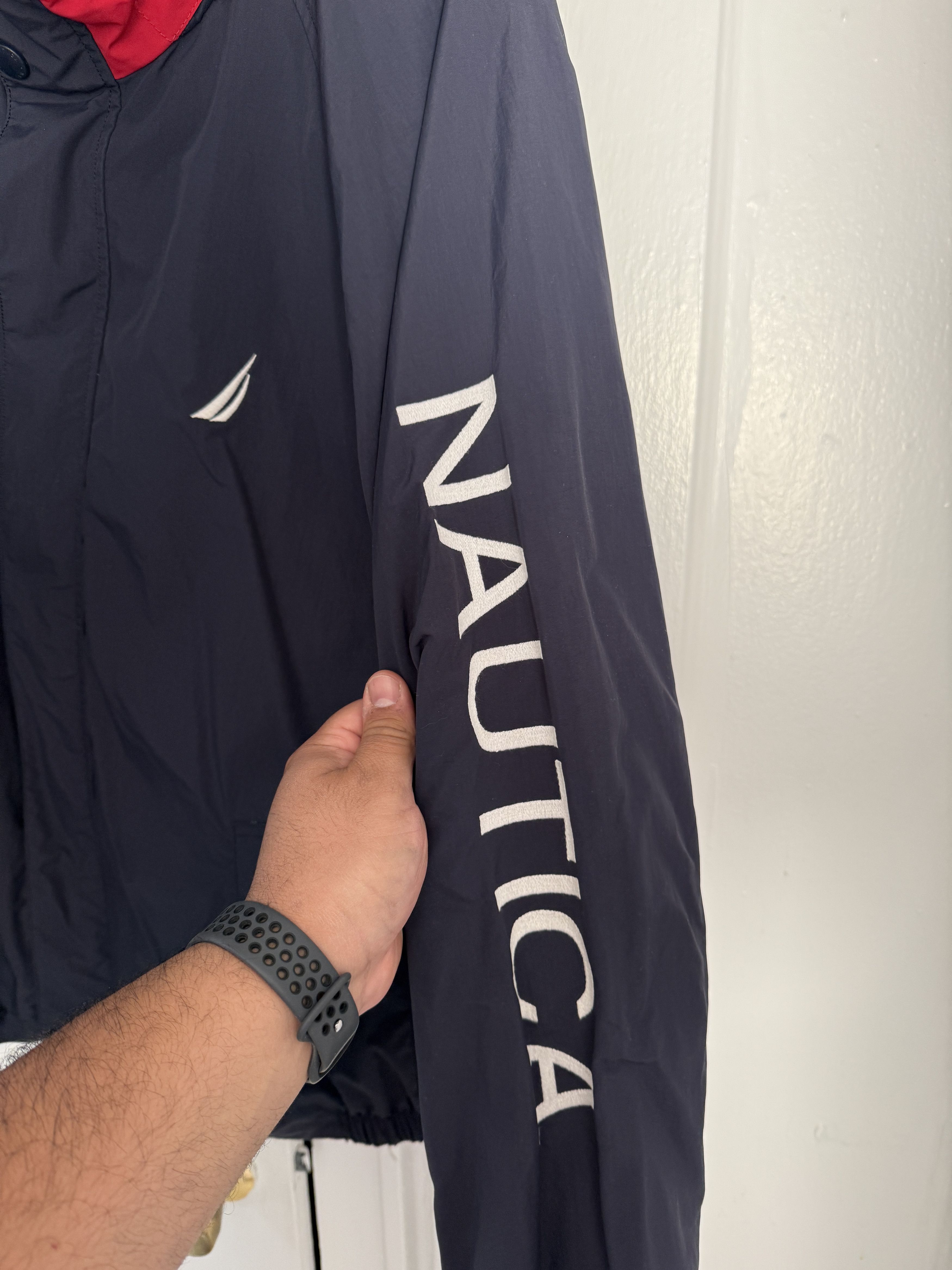 Nautica Nautica Navy Spellout Windbreaker Jacket Size 2XL Size US XXL / EU 58 / 5 - 2 Thumbnail