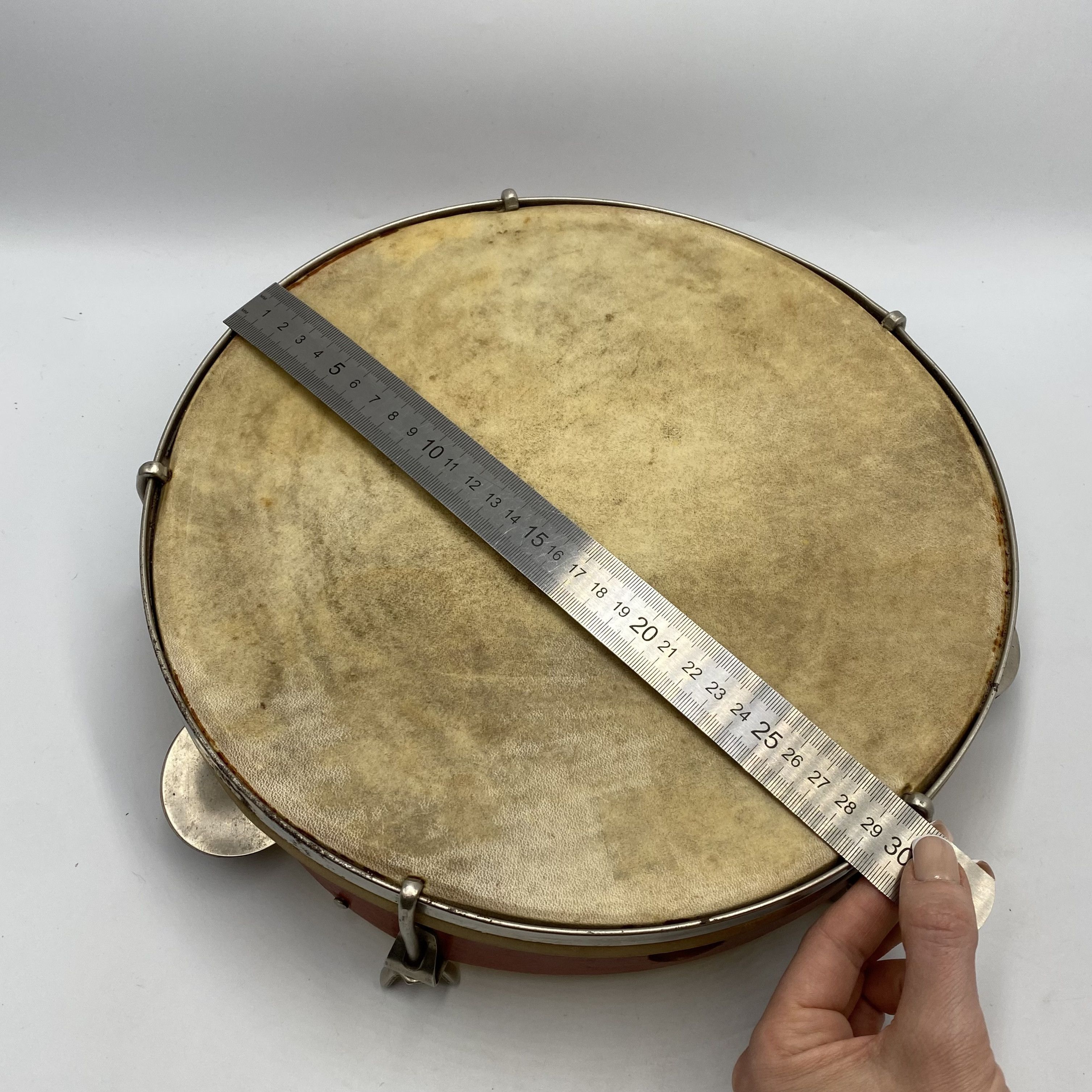 Vintage Vintage Tambourine Folk Percussion Instrument Leather USSR Size ONE SIZE - 4 Thumbnail
