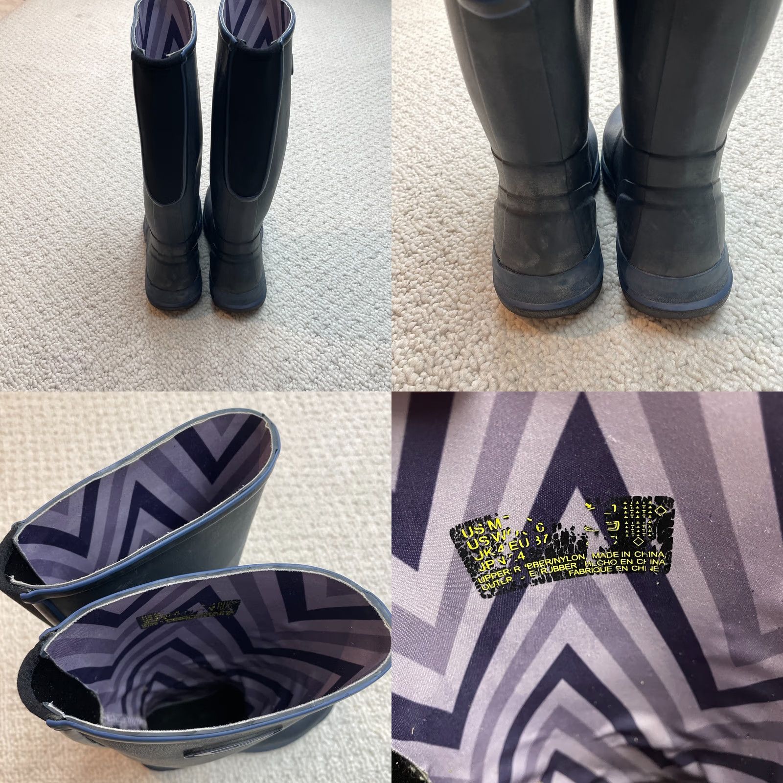 Rains Grubs HexZorb Boots Black Wellinton Wellies Waterproof Rain Rubber Womens 6.5 Size US 4 / IT 34 - 9 Thumbnail