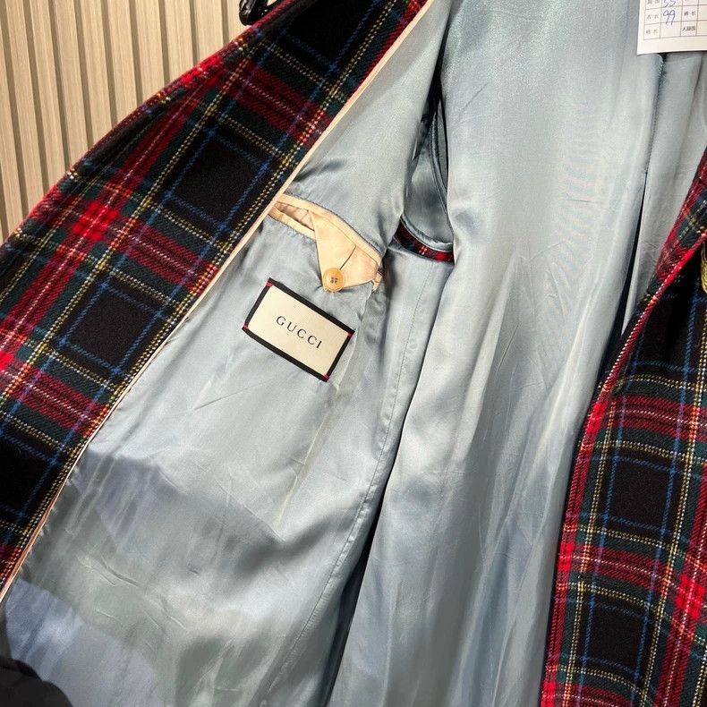 Gucci Gucci Heavy industry wool plaid embroidered floral coat 250 Size XL / US 12-14 / IT 48-50 - 5 Thumbnail