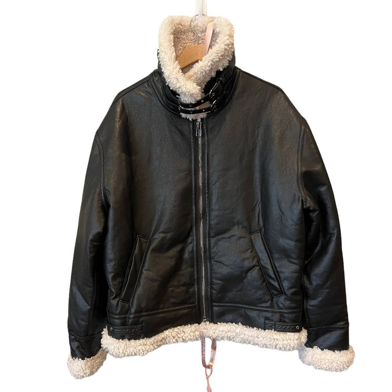 House of CB HOUSE OF CB Madden Faux Leather Jacket Faux Shearling (S) Size S / US 4 / IT 40 - 7 Thumbnail