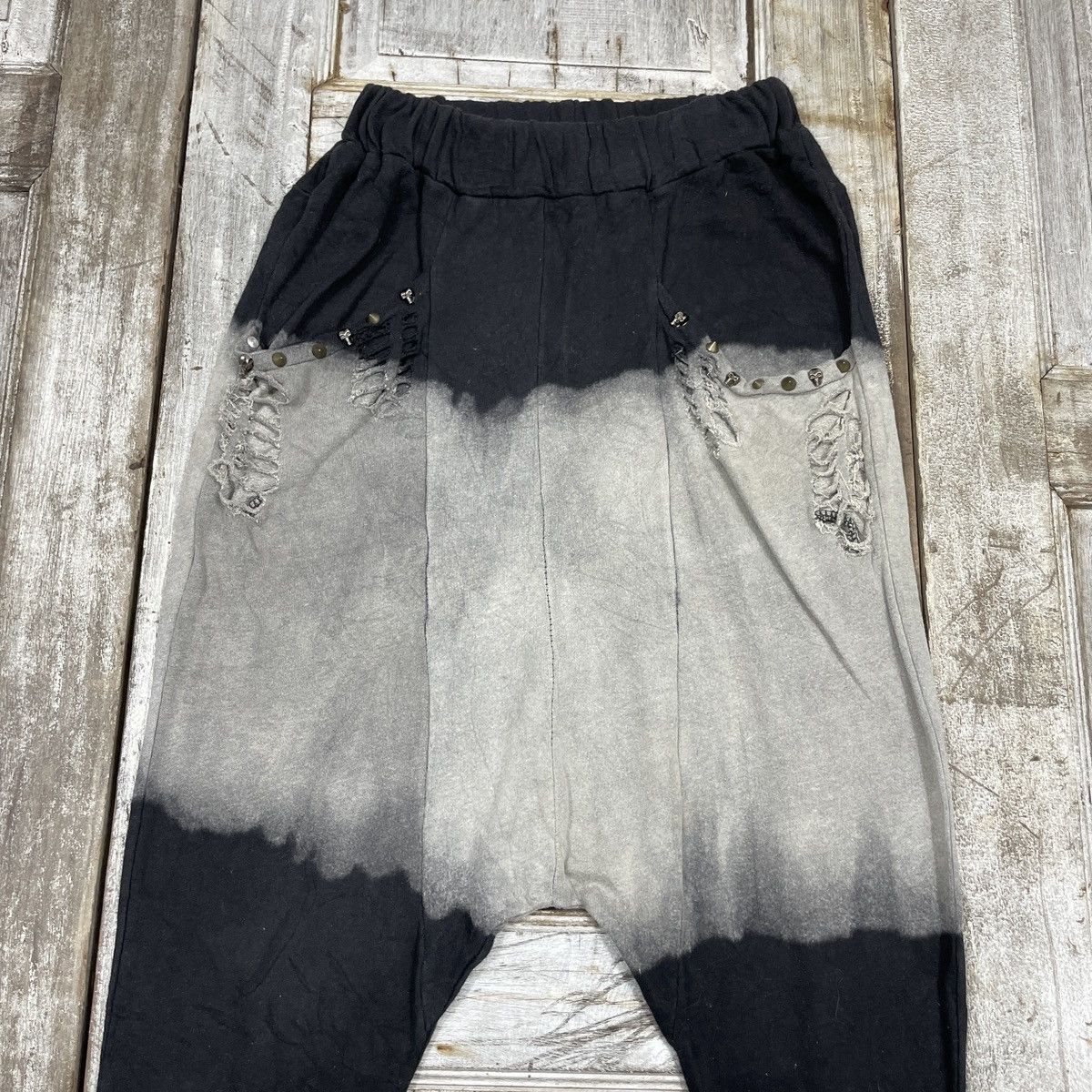 14th Addiction × Japanese Brand × Vintage Vintage Skull Distressed Ombre Harem Punk Size US 27 - 4 Thumbnail