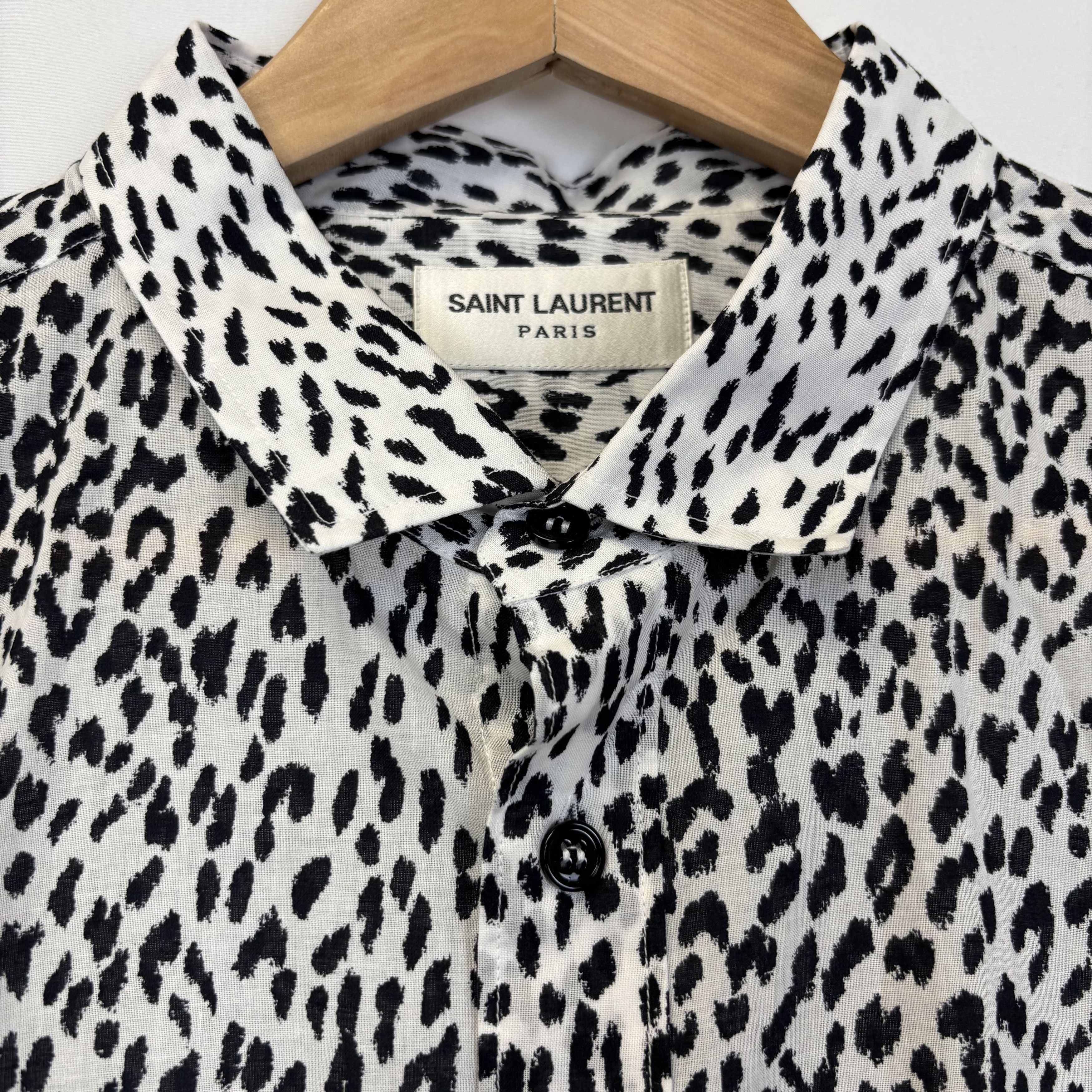 Saint Laurent Paris Saint Laurent White Leopard Shirt Size US XL / EU 56 / 4 - 2 Thumbnail