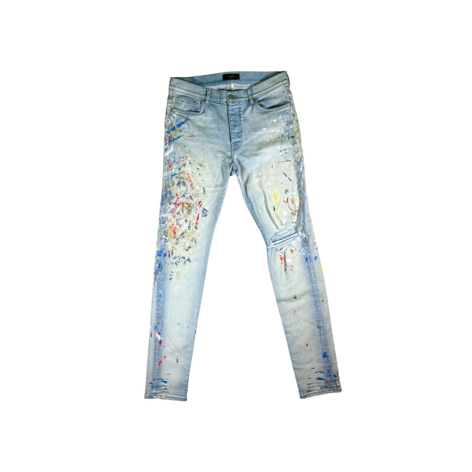 Amiri Amiri Paint Splatter Light Wash Jeans Size US 36 / EU 52 - 1 Thumbnail