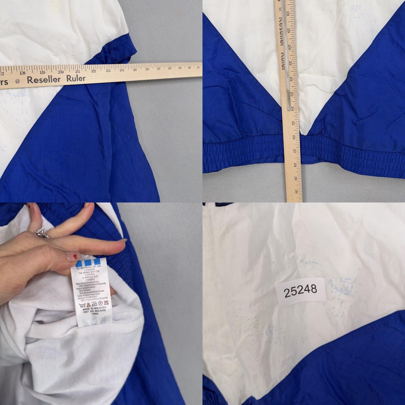 Adidas adidas Jacket Mens Medium Blue White Full Zip Track Trefoil Logo Windbreaker Size US M / EU 48-50 / 2 - 9 Thumbnail