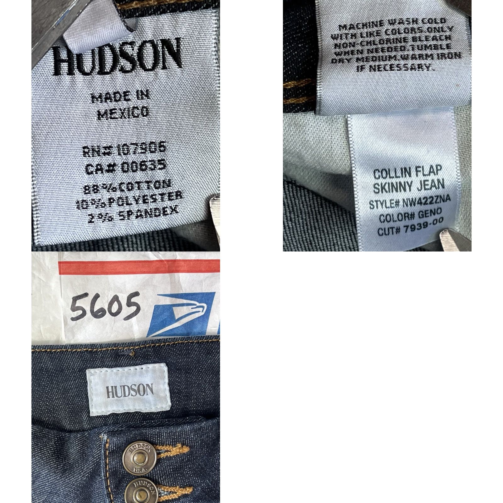 Hudson Hudson Jeans Women Collin Skinny Pocket Stretch See Pictures Size 28 Size 28" / US 6 / IT 42 - 9 Thumbnail