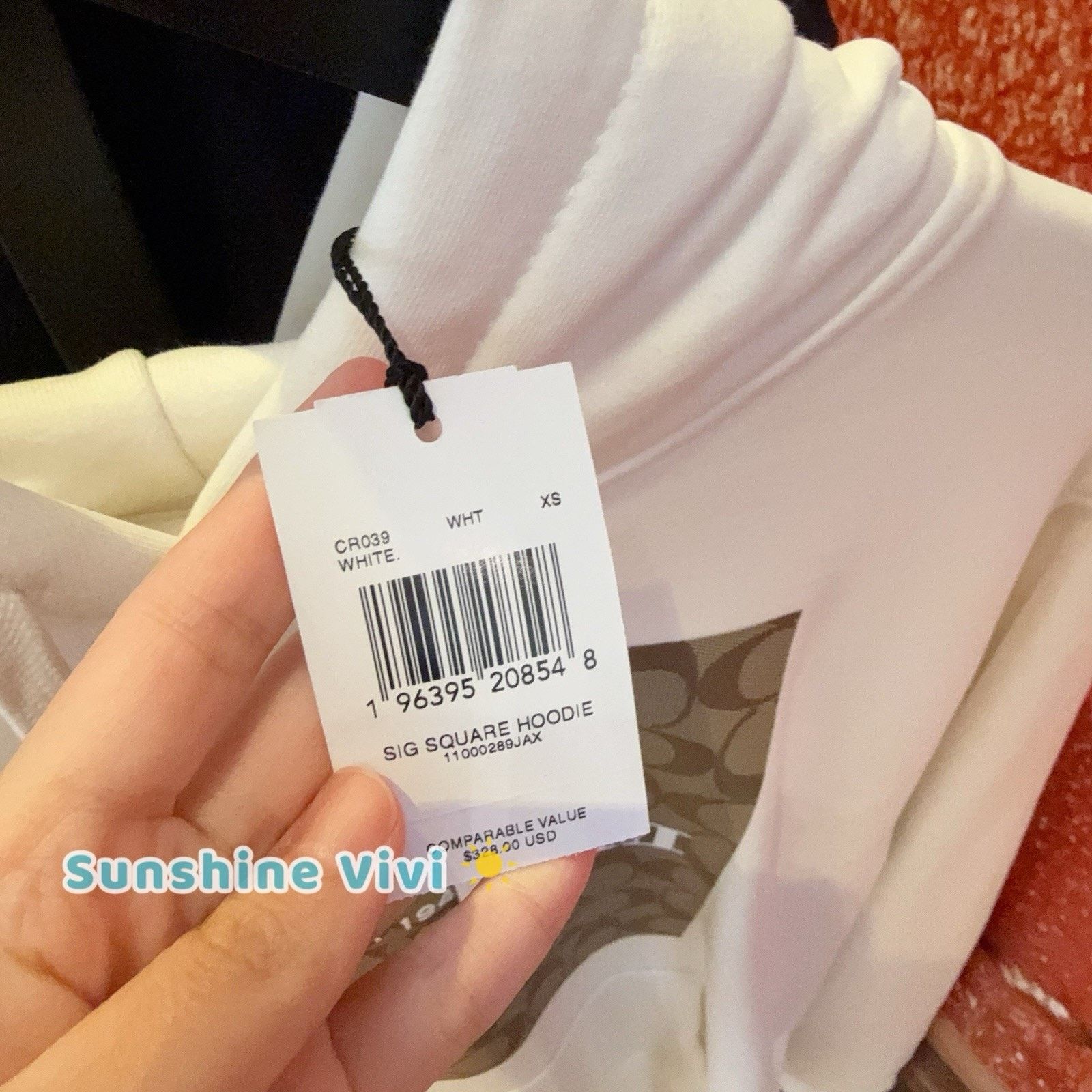 Coach NWT Coach Woman Hoodie Square M Cotton White CR039 Large Size US L / EU 52-54 / 3 - 4 Thumbnail