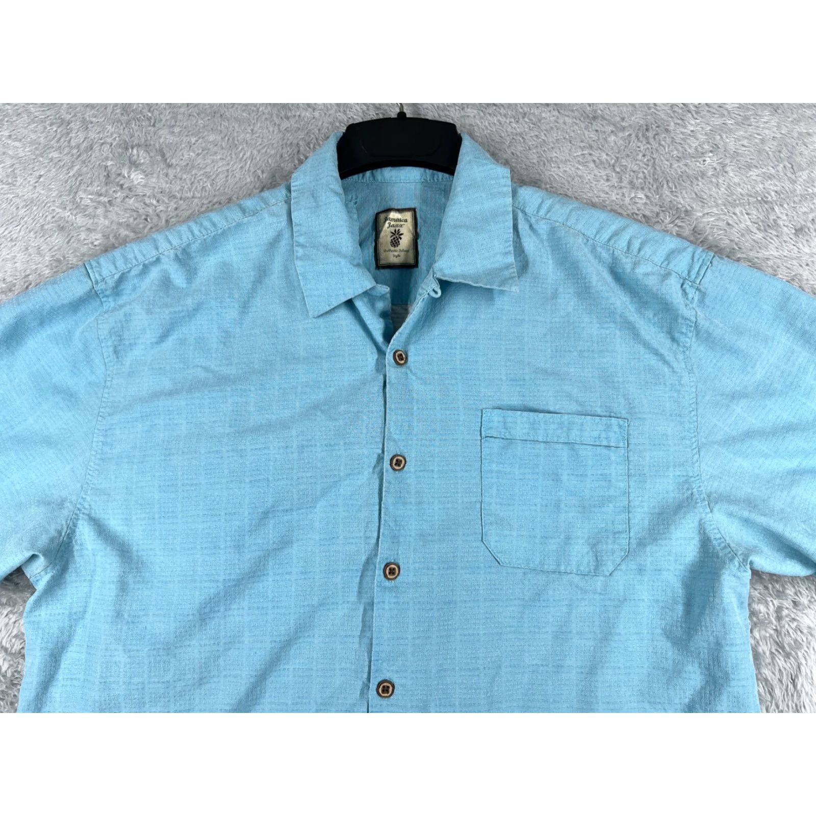 Vintage Jamaica Jaxx Shirt Adult 2XL XXL Blue Silk Button-Up Hawaiian Pocket Beach Shirts Mens Regular Short Sleeve Casual Resort 100% Silk Size US XXL / EU 58 / 5 - 4 Thumbnail
