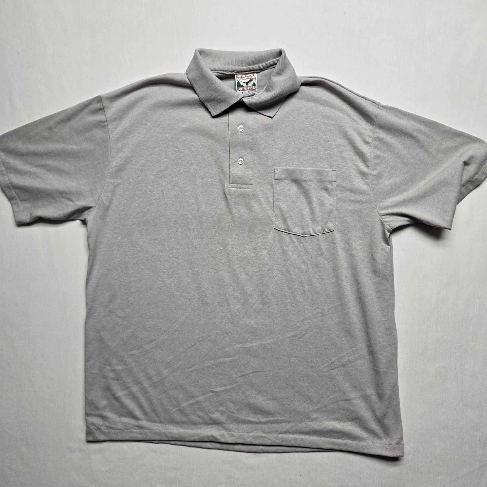 Vintage Vintage Great American Originals Polo L Gray Blank Casual Size US L / EU 52-54 / 3 - 1 Thumbnail