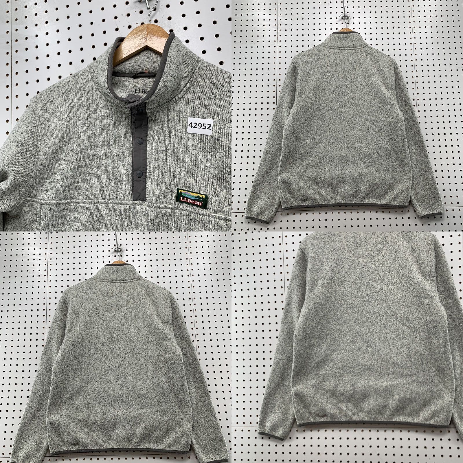 Vintage L.L.Bean 1/4 Snap Fleece Sweater Mens Medium Gray Casual Pullover Size US M / EU 48-50 / 2 - 8 Thumbnail