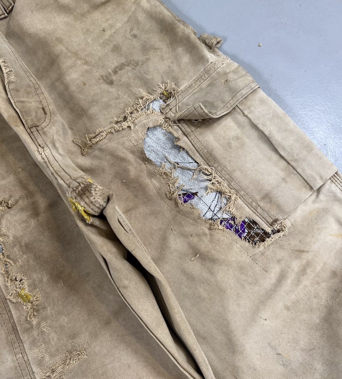 Carhartt Vintage carhartt cargo thrashed repair denim Size US 32 / EU 48 - 4 Thumbnail
