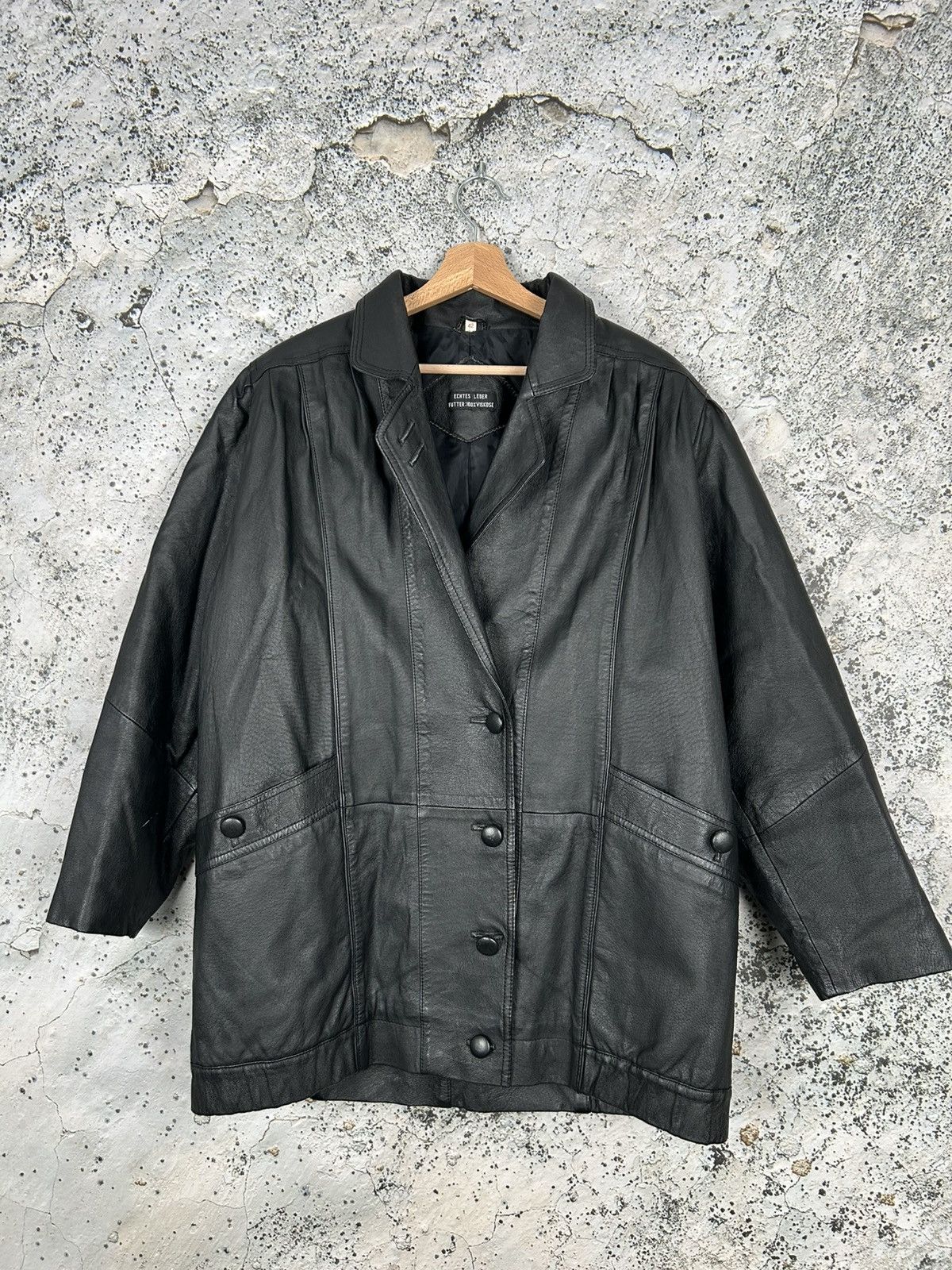 Genuine Leather Vintage Avant Garde Black Genuine Leather Jacket Designer Size US M / EU 48-50 / 2 - 1 Thumbnail