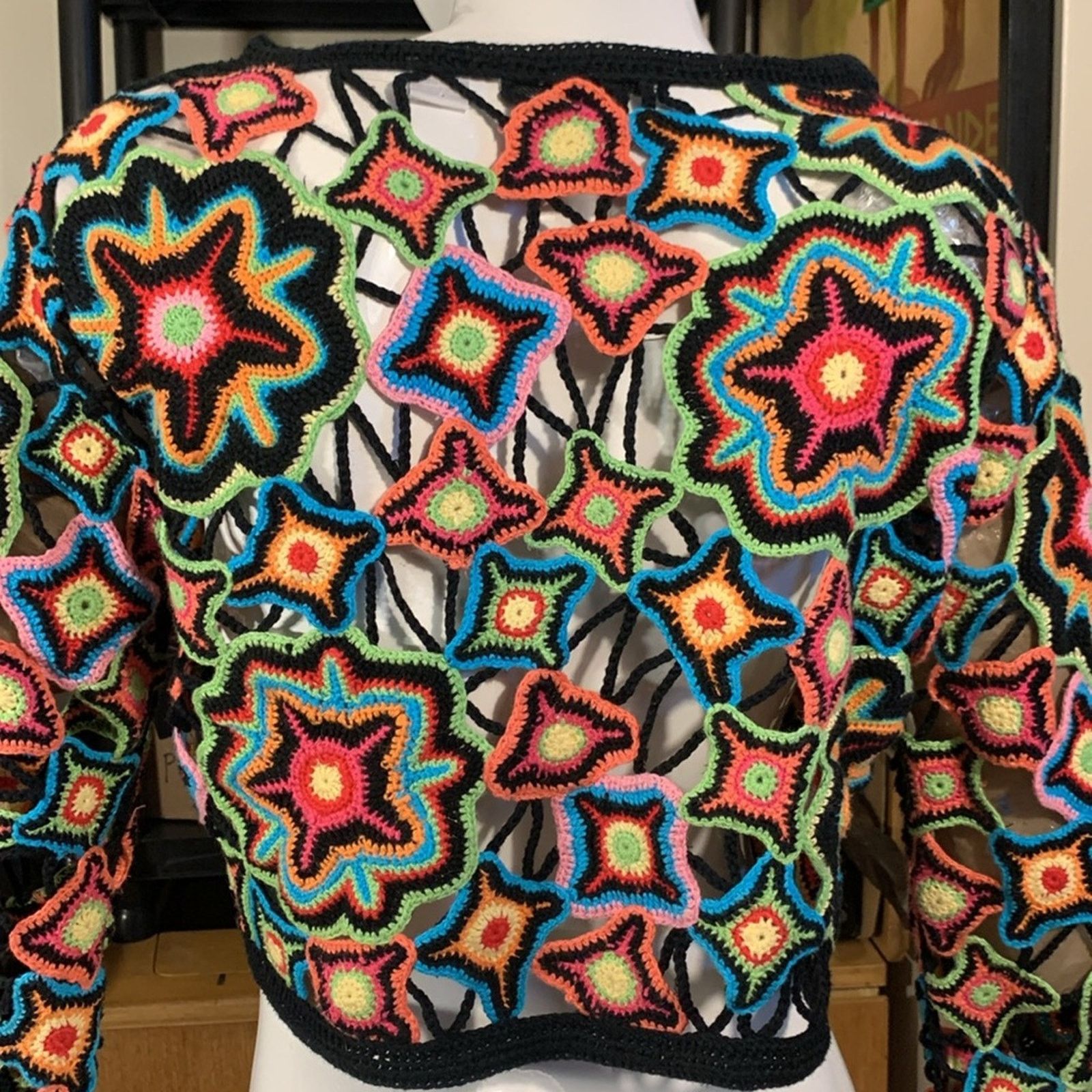 Handmade Handmade crochet granny squares multicolored bolero jacket Size M / US 6-8 / IT 42-44 - 7 Thumbnail