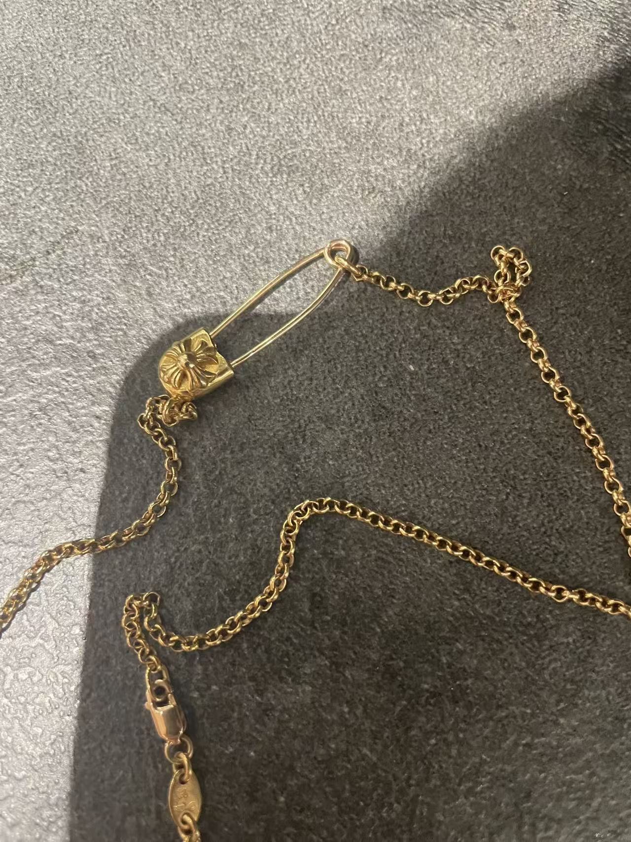 Chrome Hearts Chrome Hearts 22K Gold Safety Pin Necklace Size ONE SIZE - 16 Thumbnail