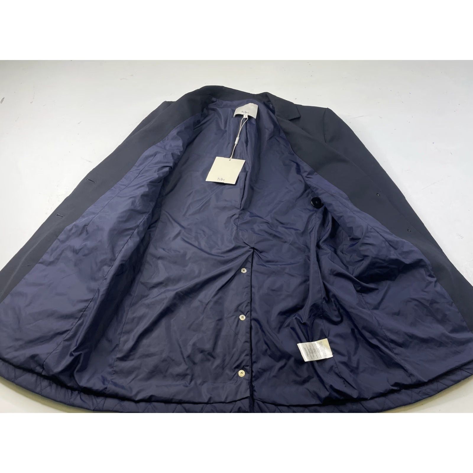 Tibi NWT Tibi Wool Blend Quilted Oversized Blazer Navy Blue Size 2 Women Blazer Size XS / US 0-2 / IT 36-38 - 3 Thumbnail
