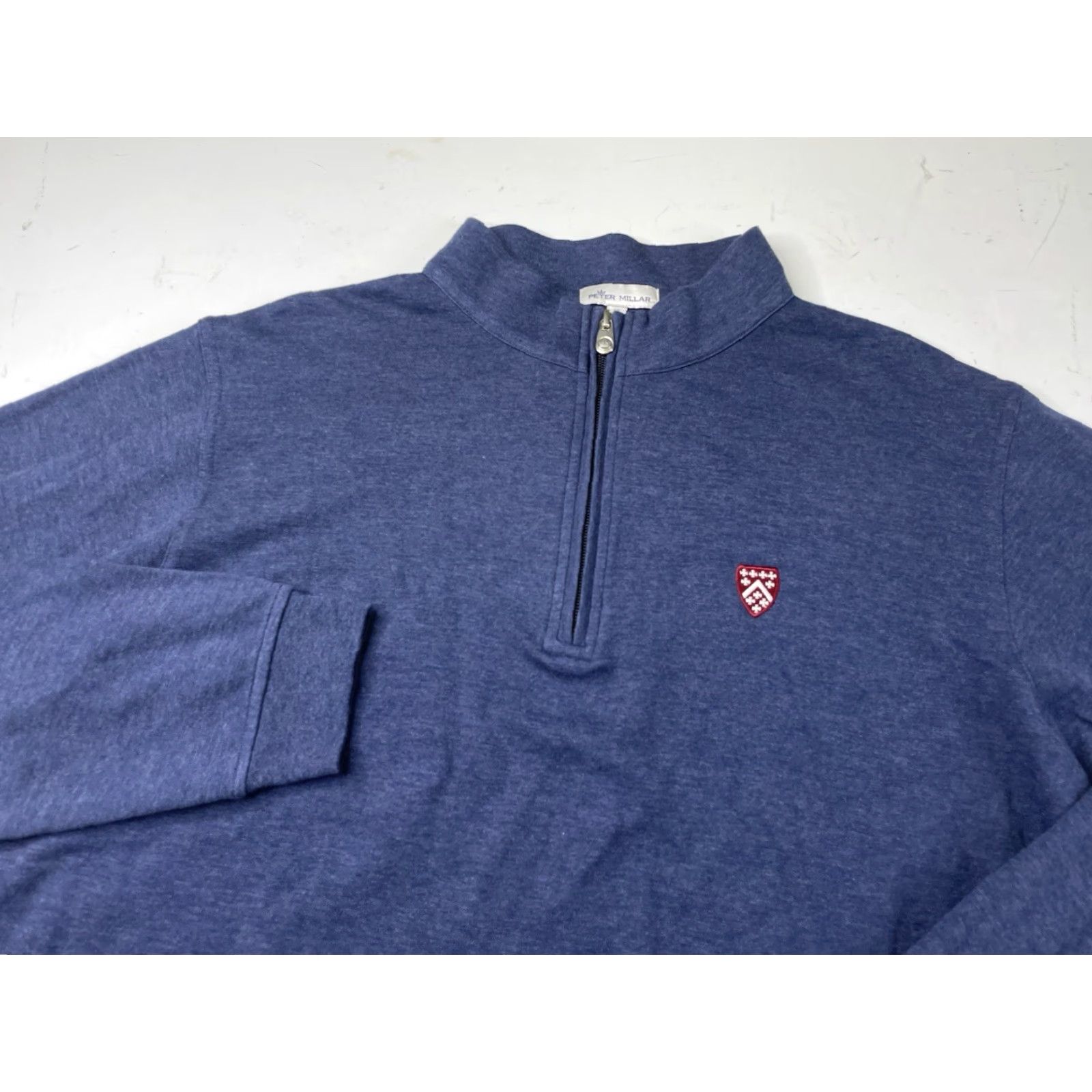 Peter Millar Peter Millar 1/4 Zip Golf Sweater Pullover Mock Neck Long Sleeve XL Men Blue Cotton Blend Embroidered Classic Golf Style Pullover Size US XL / EU 56 / 4 - 2 Thumbnail