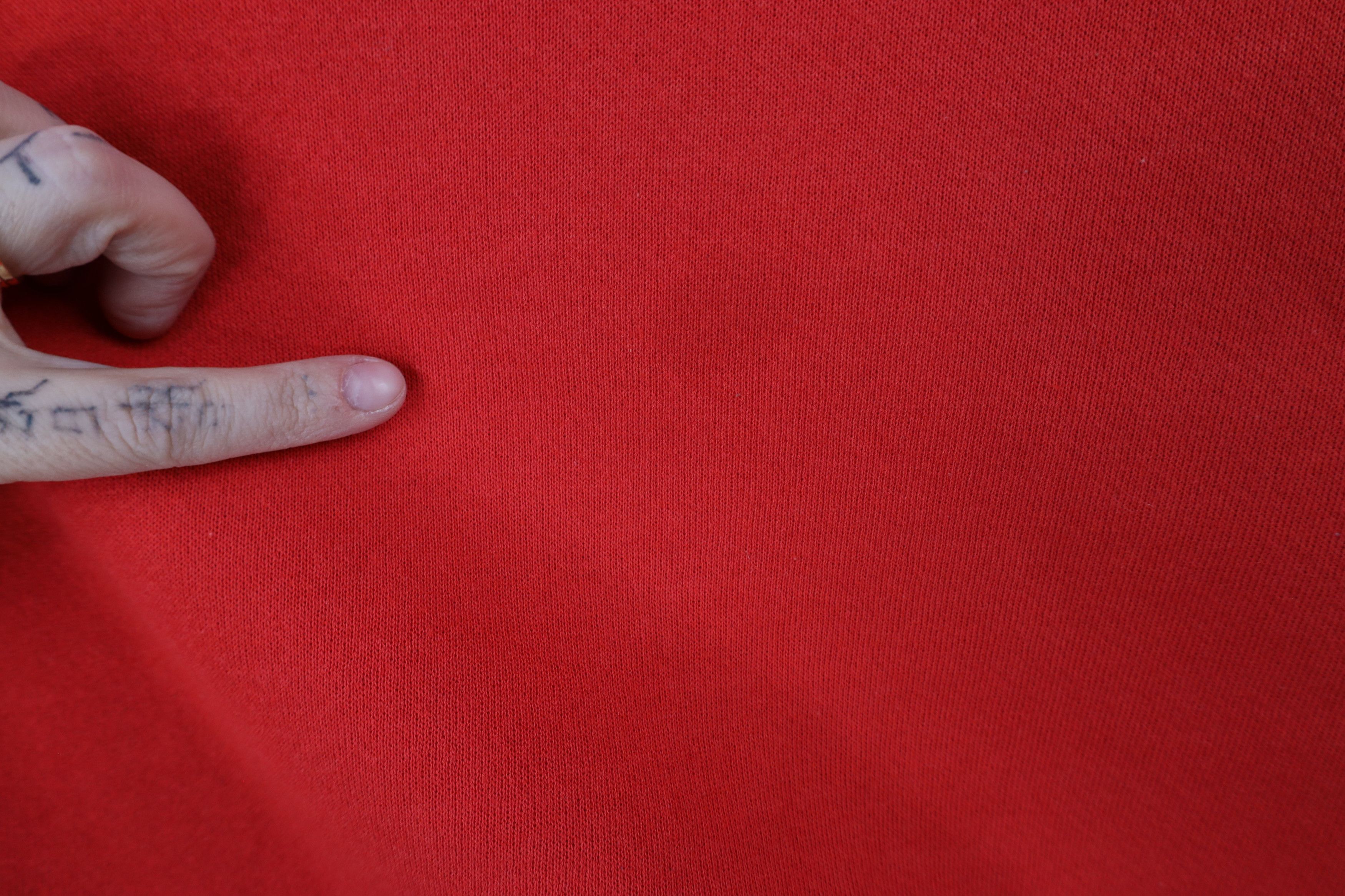 Vintage Vintage 90s State University Short Sleeve Sweatshirt Red Size US L / EU 52-54 / 3 - 6 Thumbnail